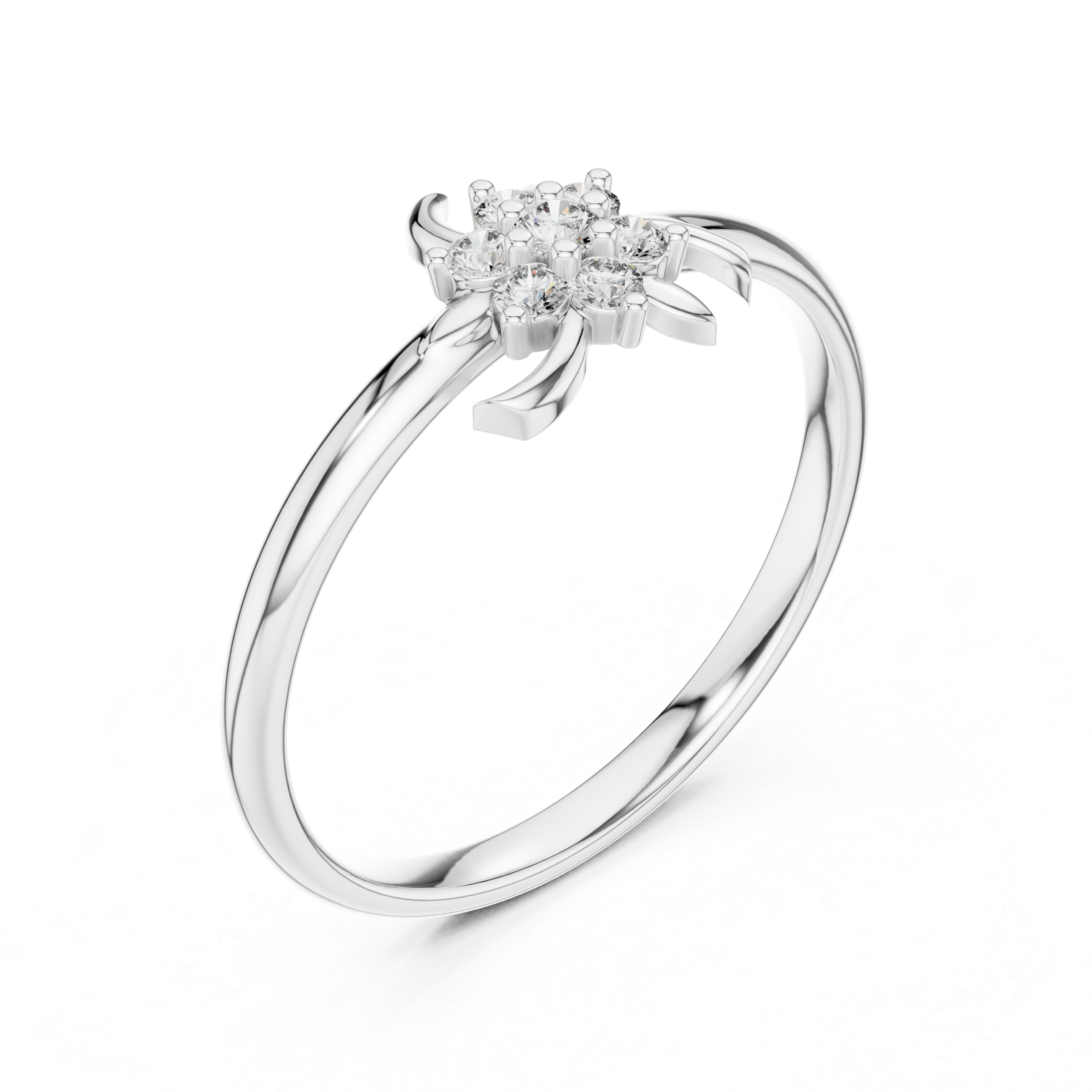 Decorative CZ diamond nose stud crafted in gold plating with elegant sparkle.