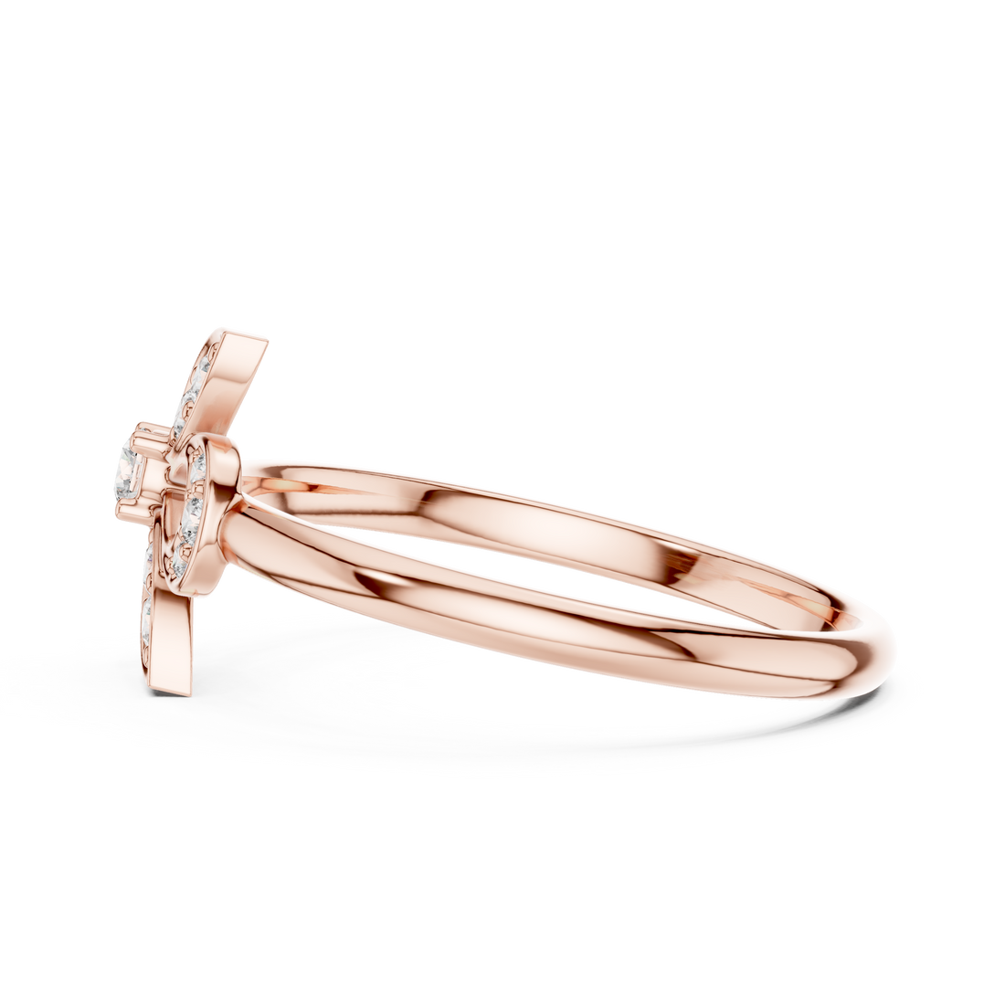 Elegant stackable ring set featuring multiple thin gold bands with diamond detailing.