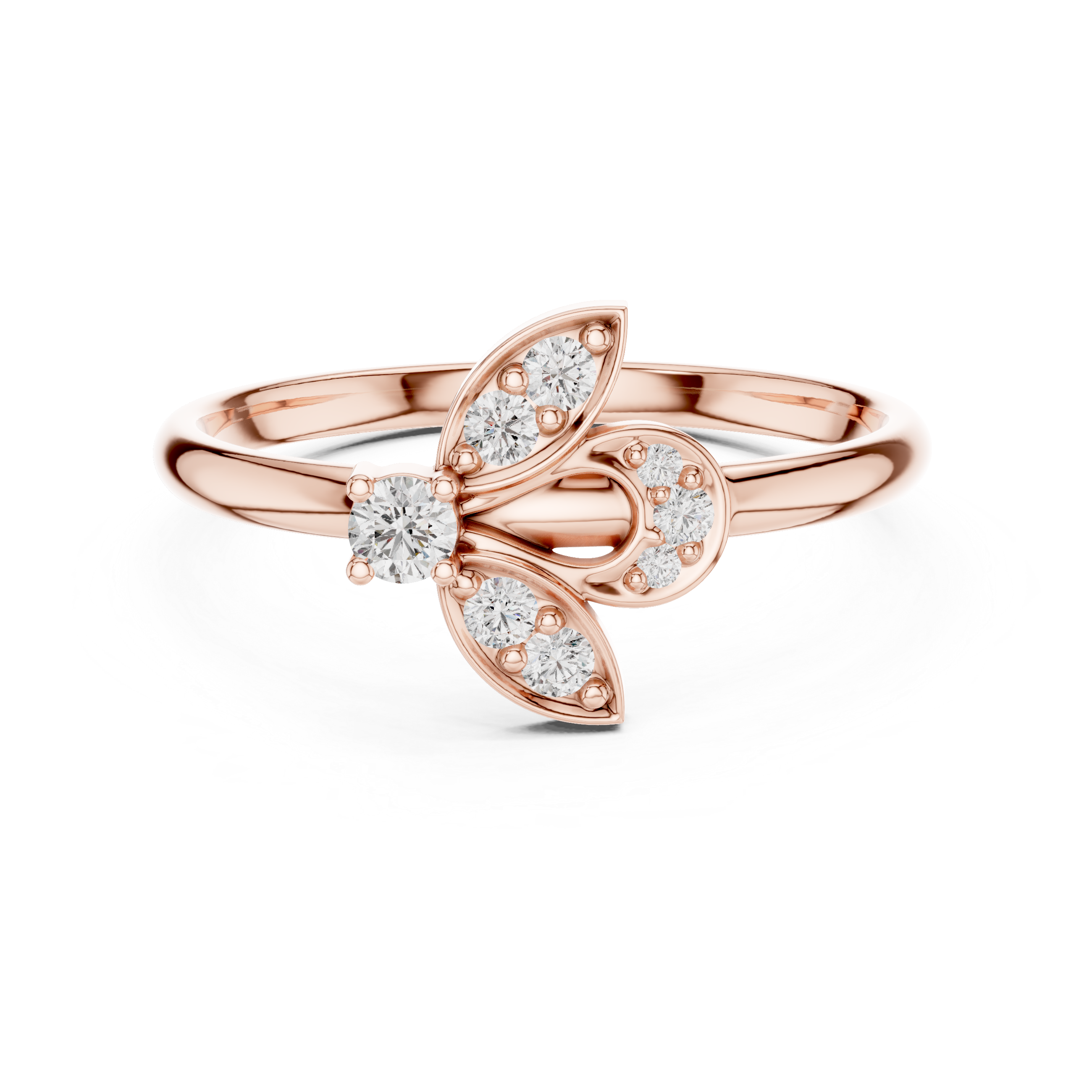 Anniversary ring crafted in rose gold featuring brilliant lab-grown diamonds arranged in a sparkling row.
