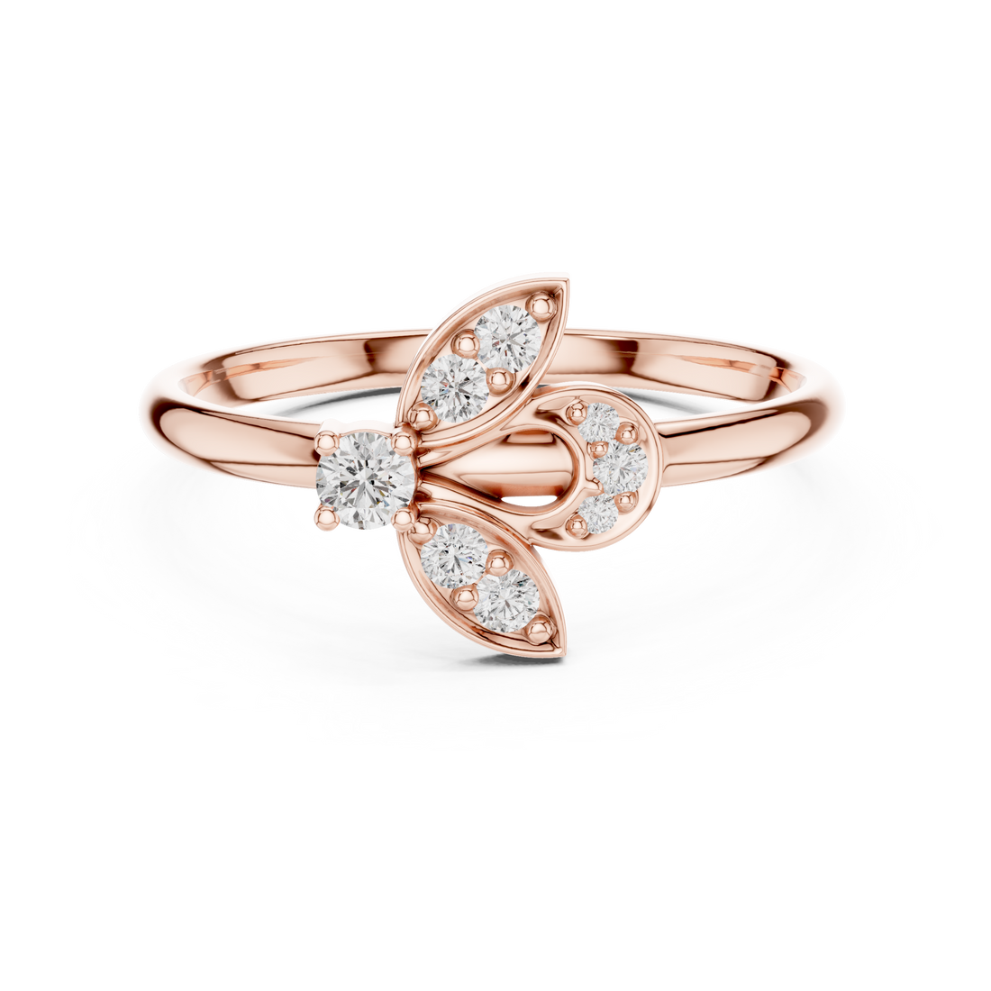 Anniversary ring crafted in rose gold featuring brilliant lab-grown diamonds arranged in a sparkling row.