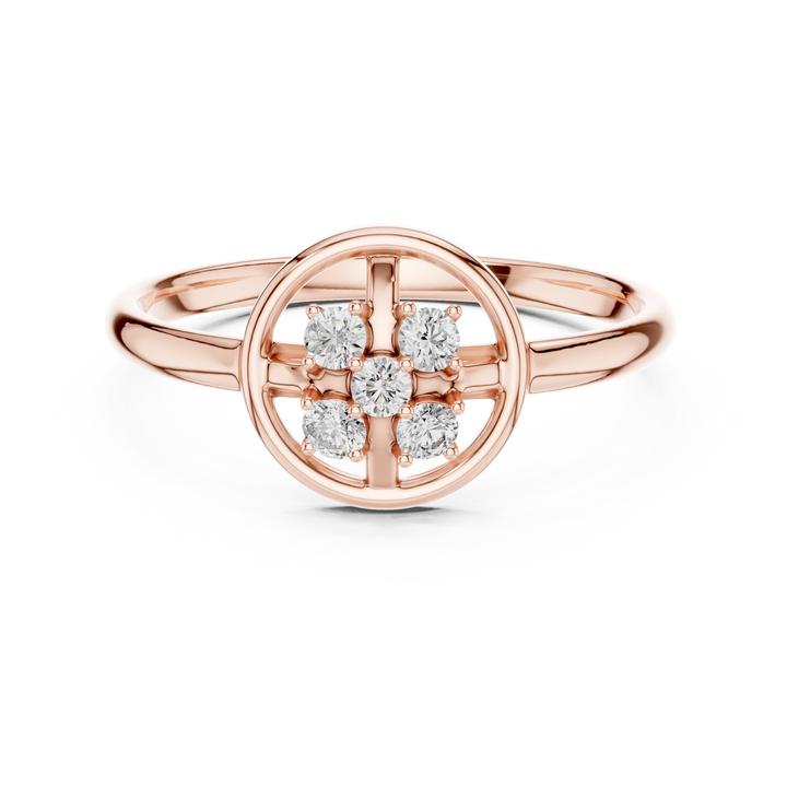 Decorative bangle bracelet designed with CZ diamonds arranged in geometric patterns.