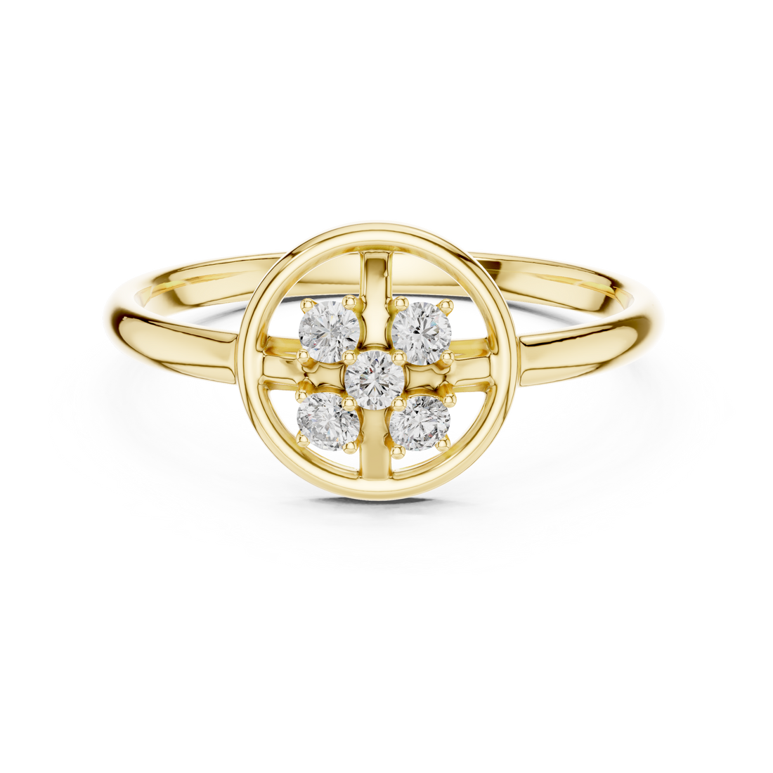 Decorative toe ring featuring floral carving and sparkling diamond detail.