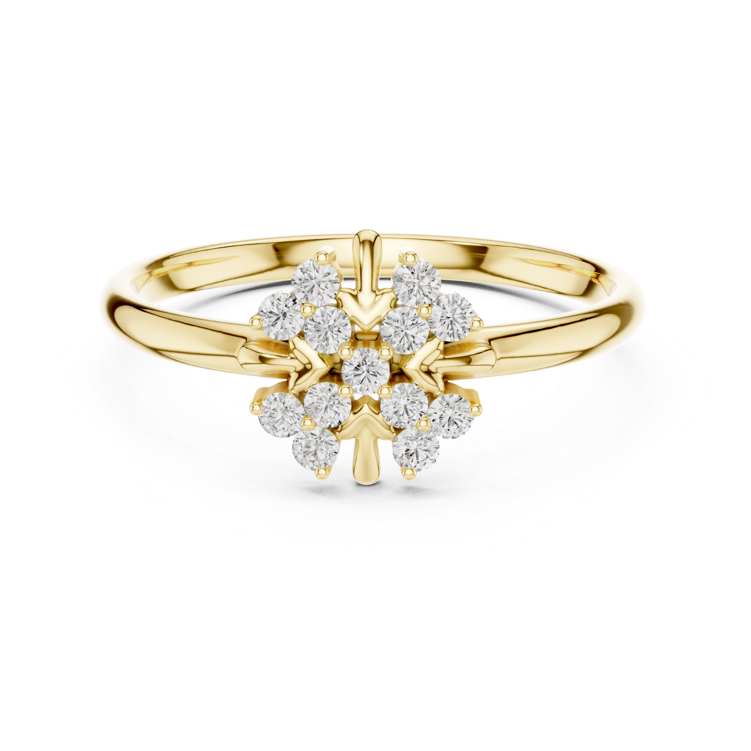 Modern twisted band ring featuring lab-grown diamond accents.