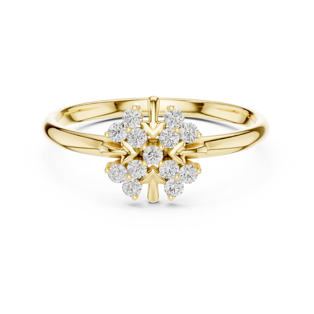 Modern twisted band ring featuring lab-grown diamond accents.