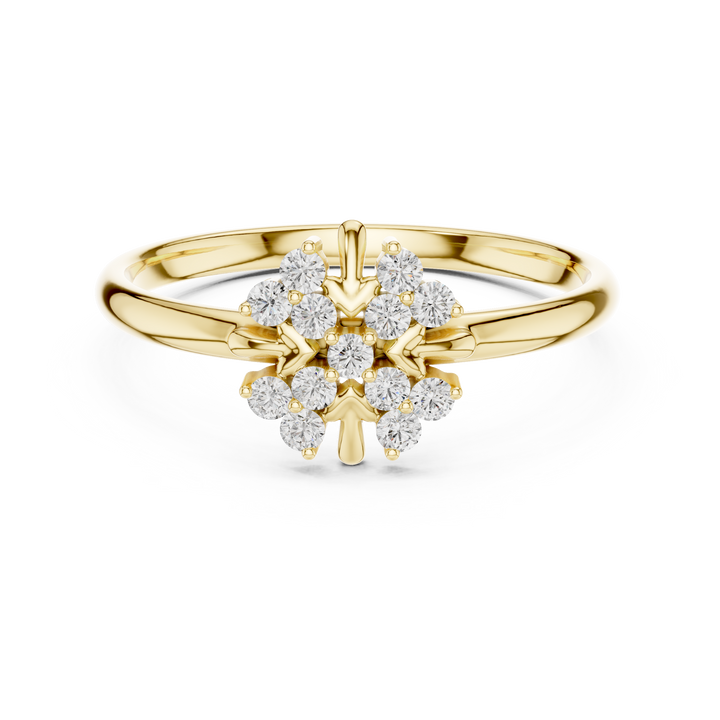 Modern twisted band ring featuring lab-grown diamond accents.