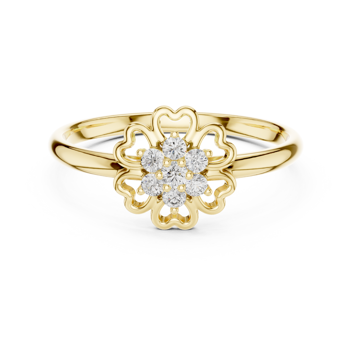 Stylish diamond bangle bracelet in polished rose gold finish.