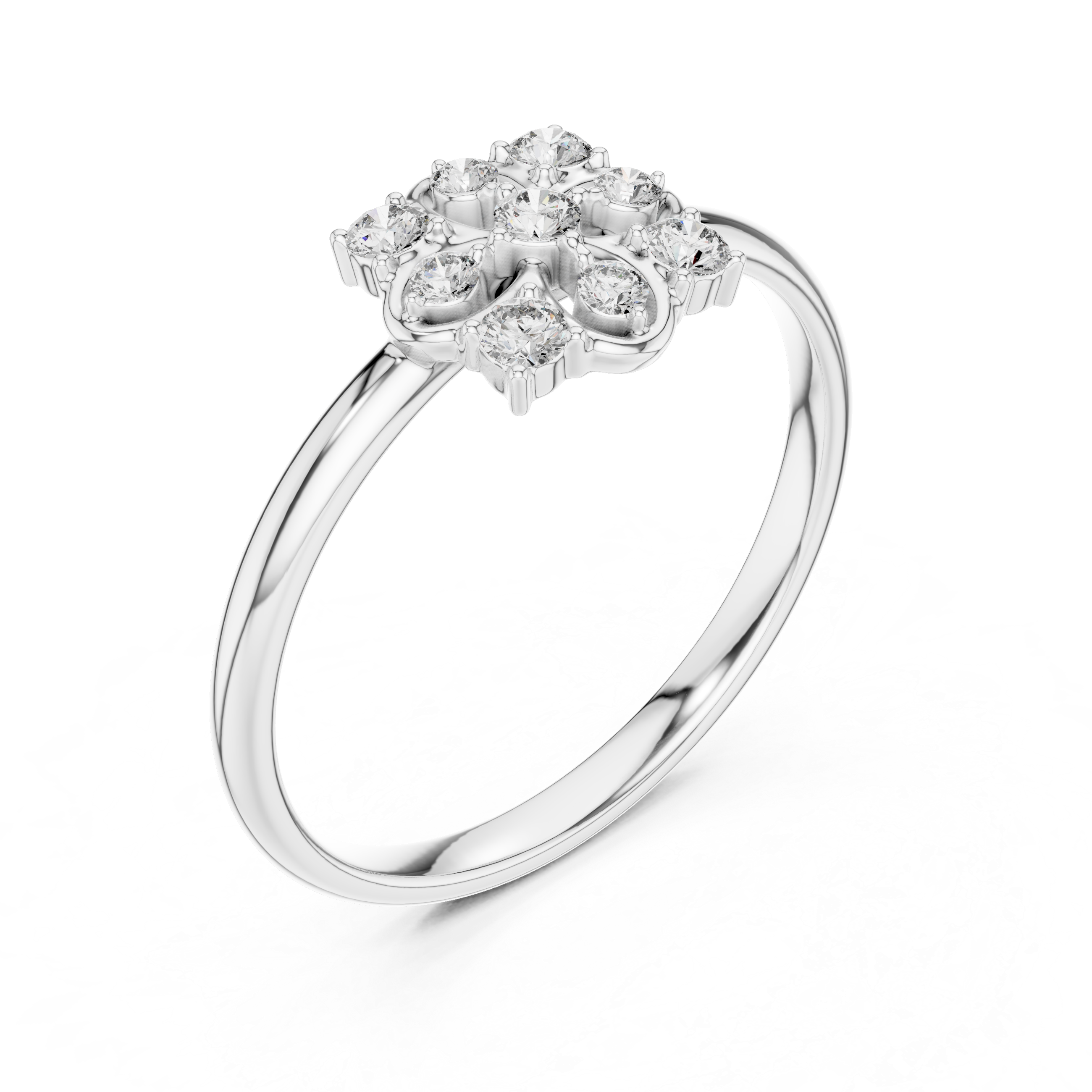 Elegant diamond nose pin in polished gold setting.