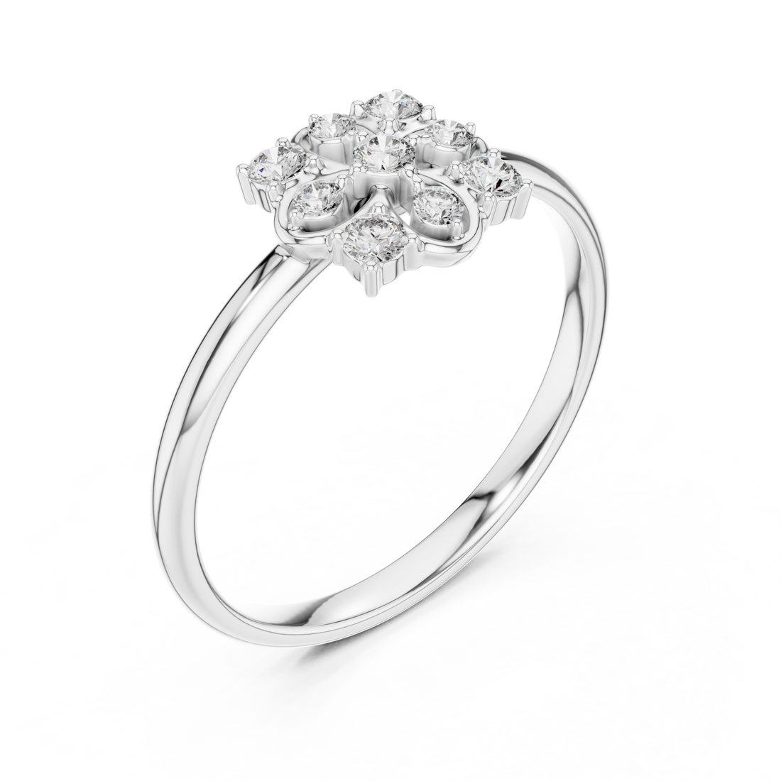 Elegant diamond nose pin in polished gold setting.