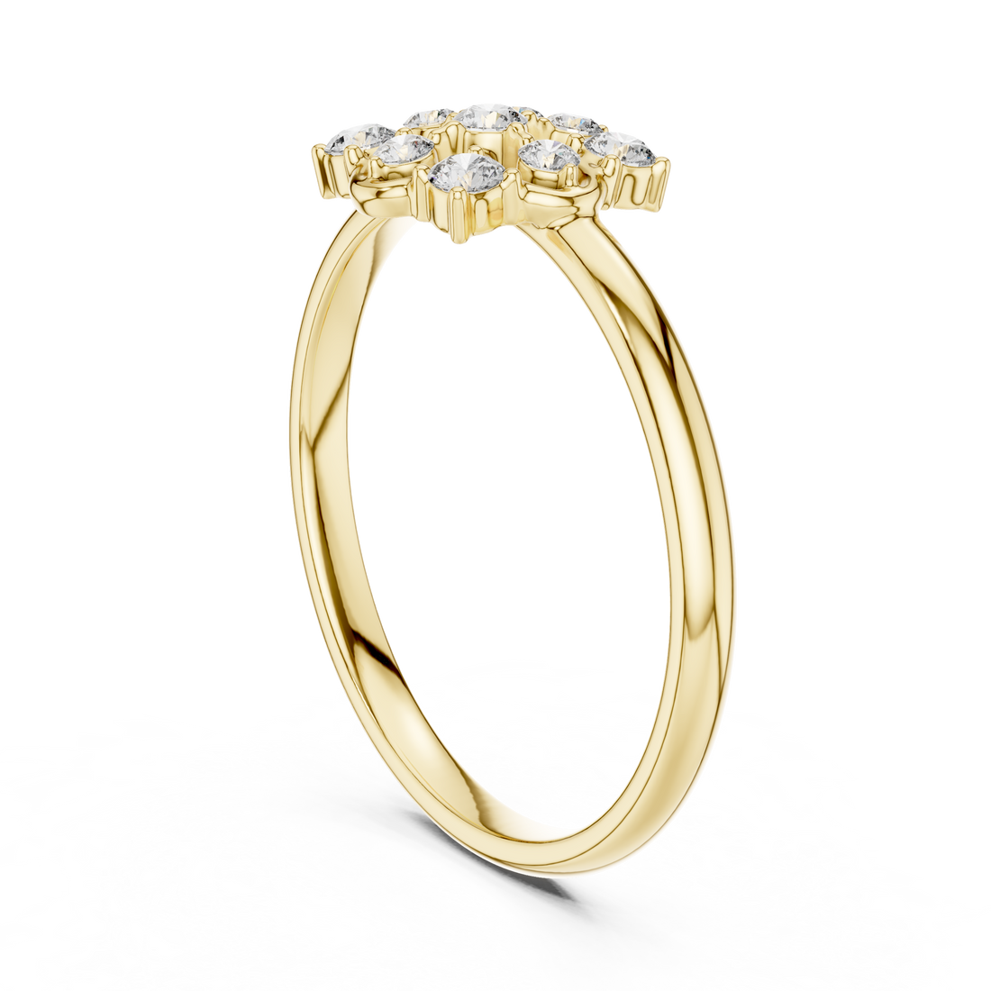Minimal nose pin with simple gold and diamond finish.