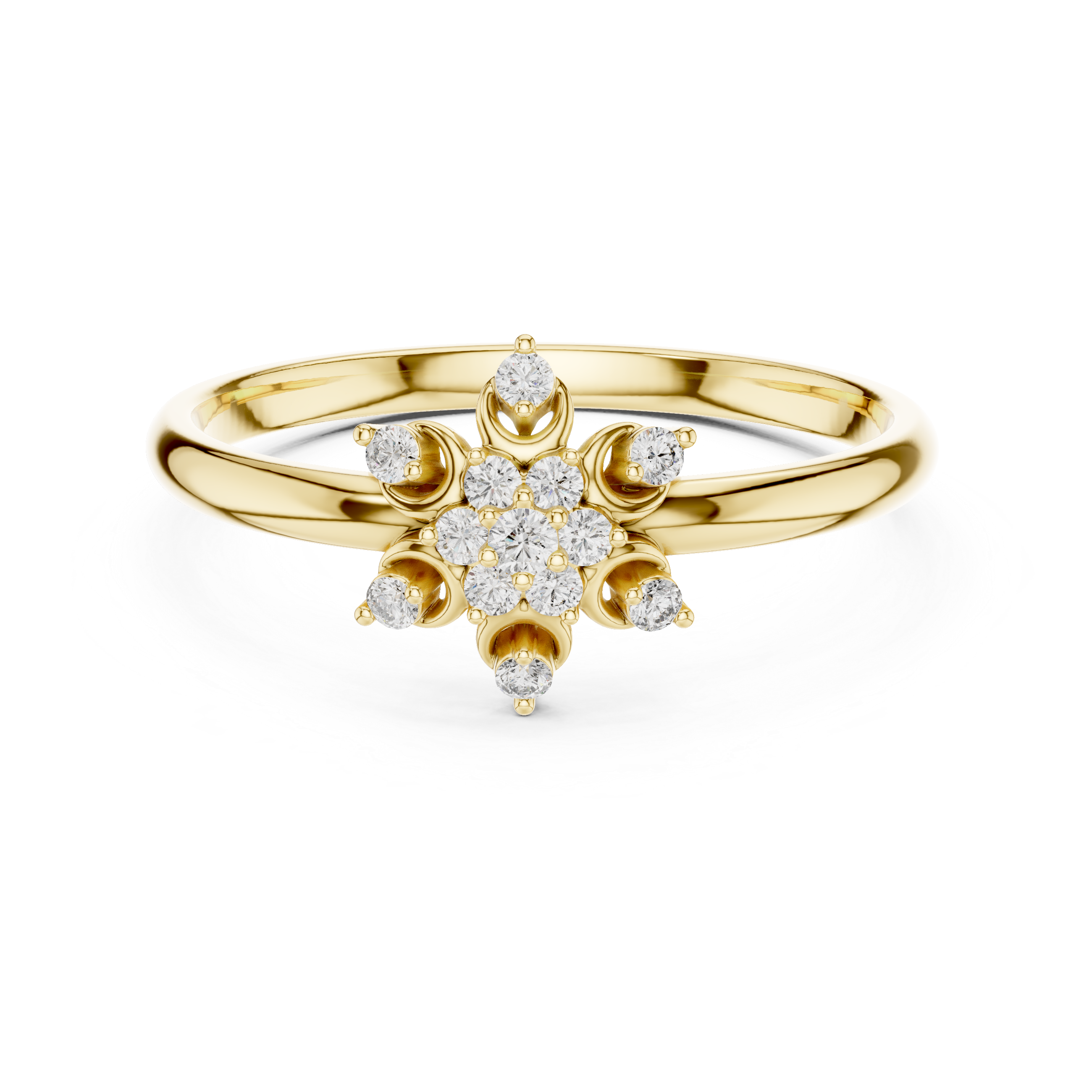 Diamond brooch with geometric decorative pattern.