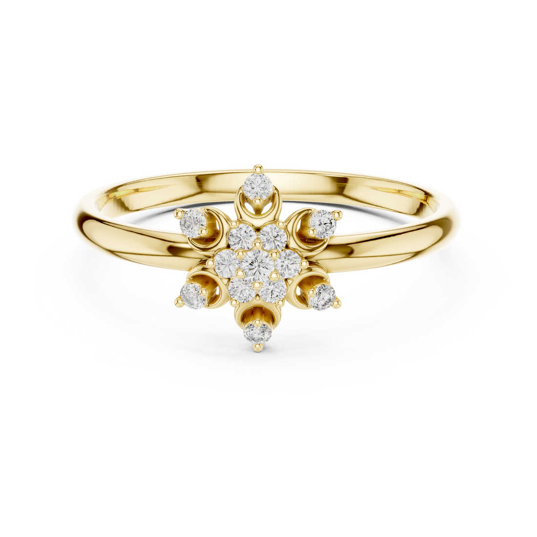 Diamond brooch with geometric decorative pattern.