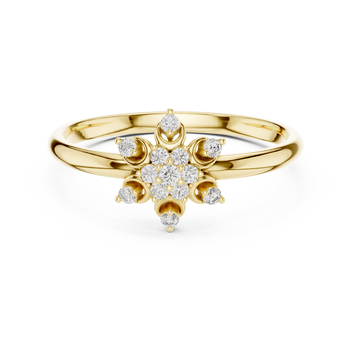 Diamond brooch with geometric decorative pattern.