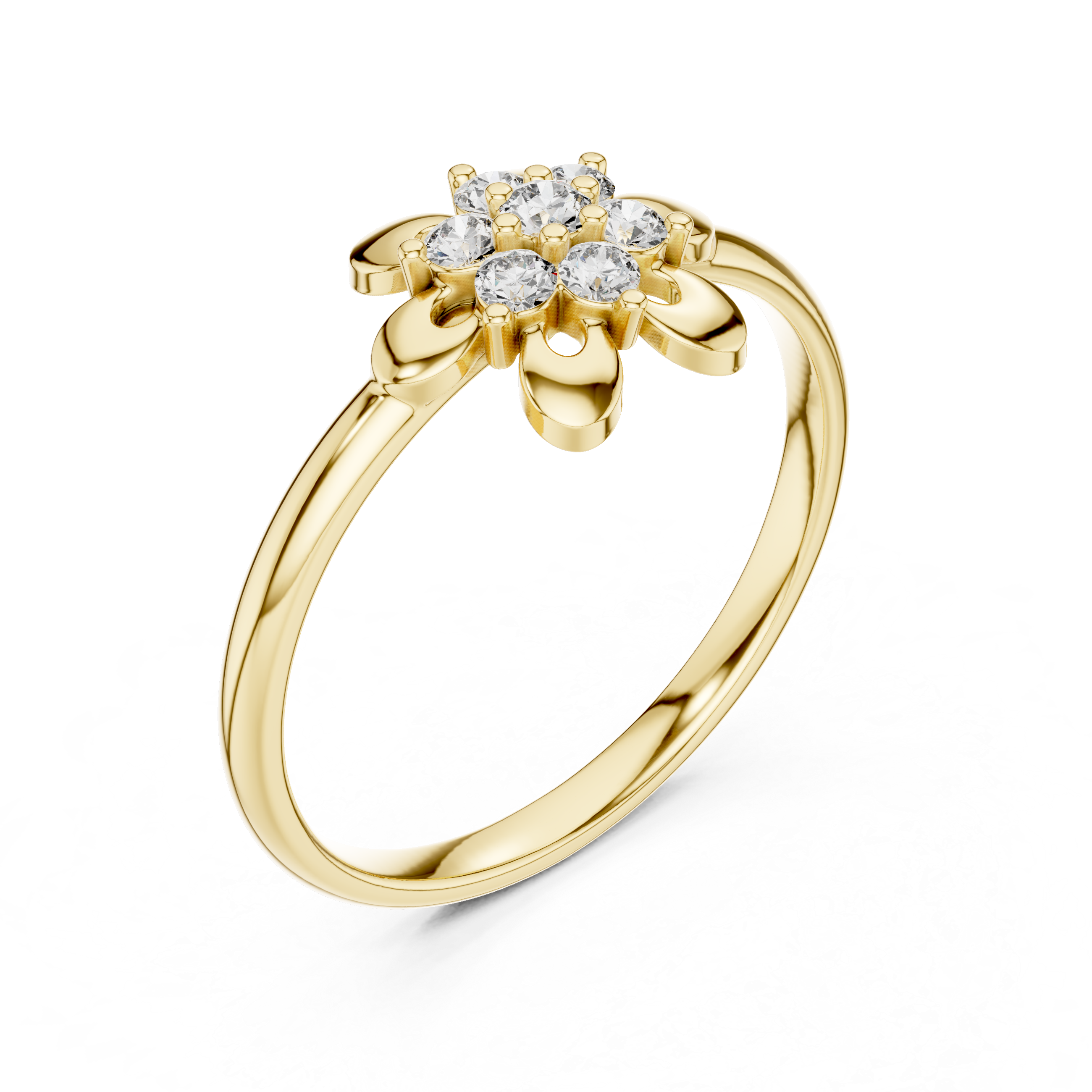 Solitaire engagement ring with elegant prong setting.