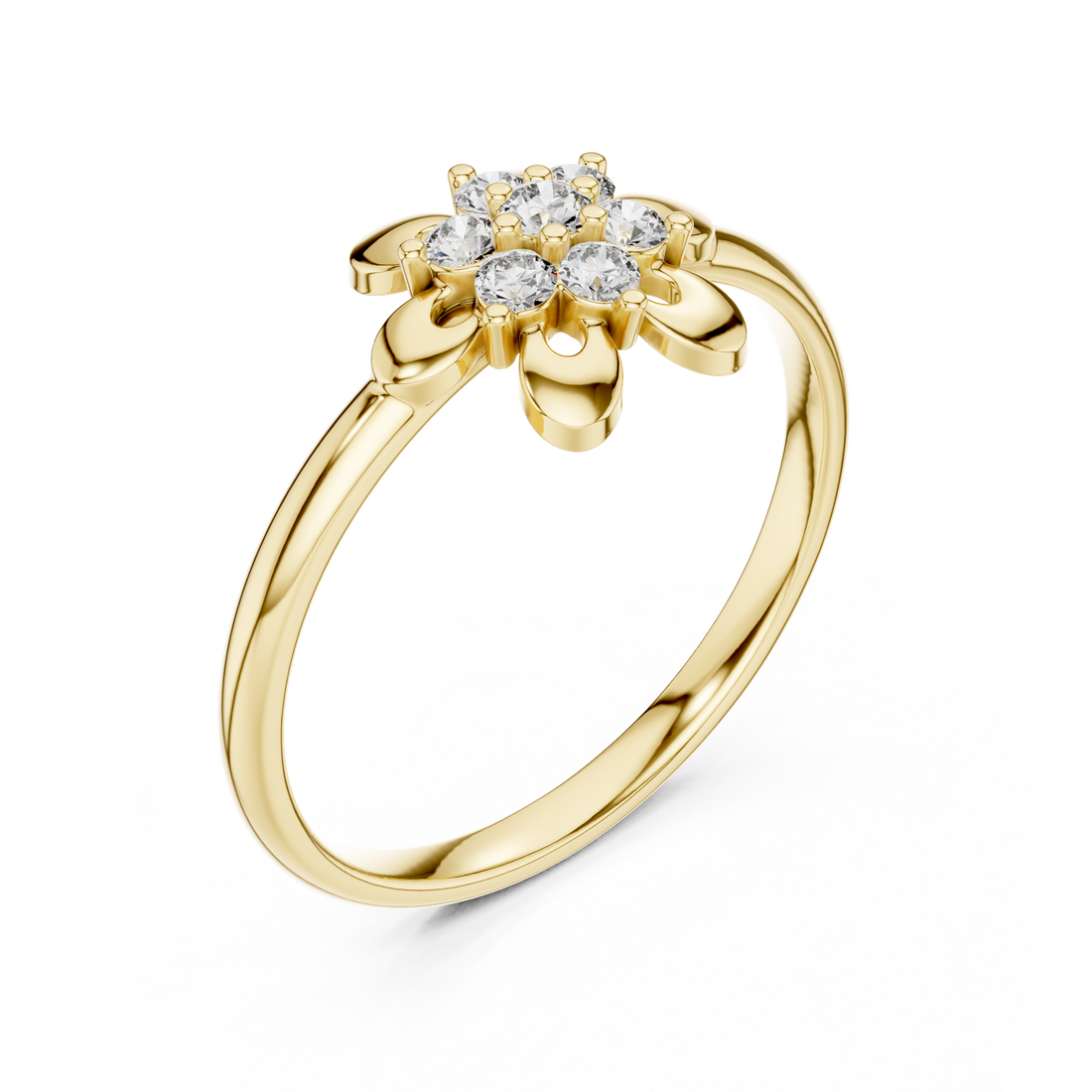 Solitaire engagement ring with elegant prong setting.