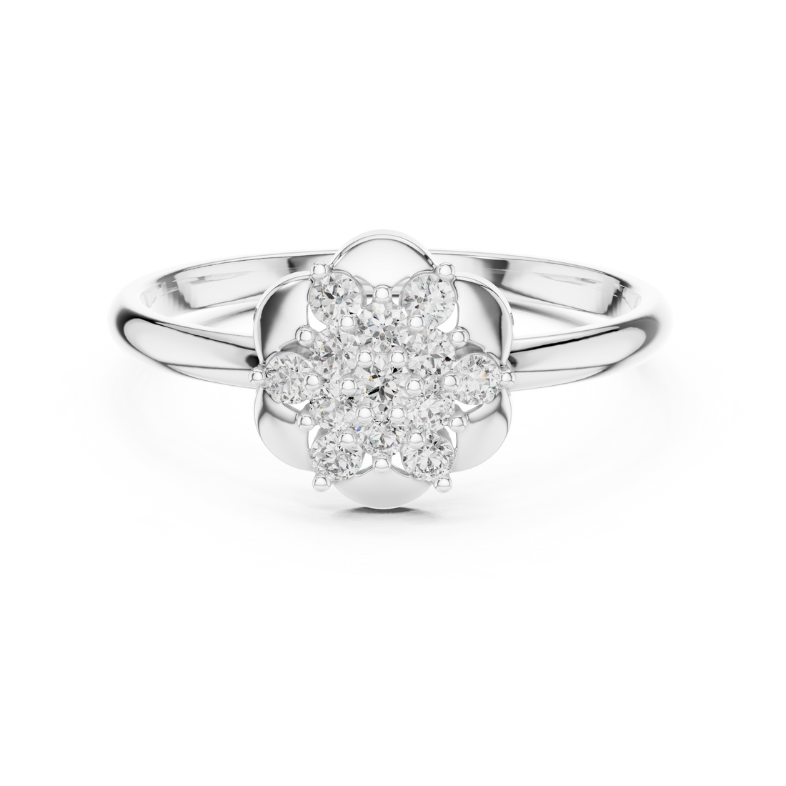 Diamond pendant necklace with sparkling center stone.