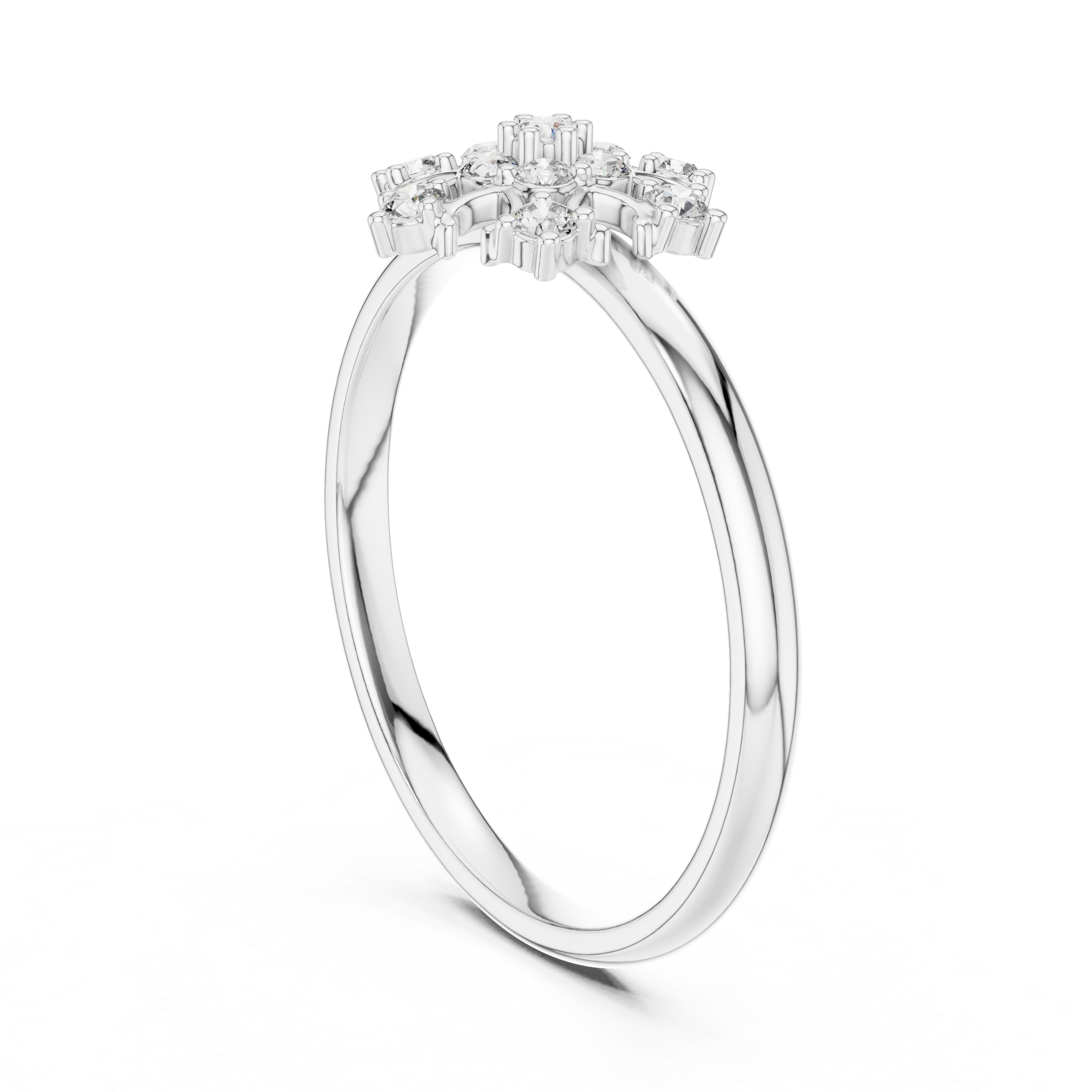 Stylish twisted diamond band ring with modern design.