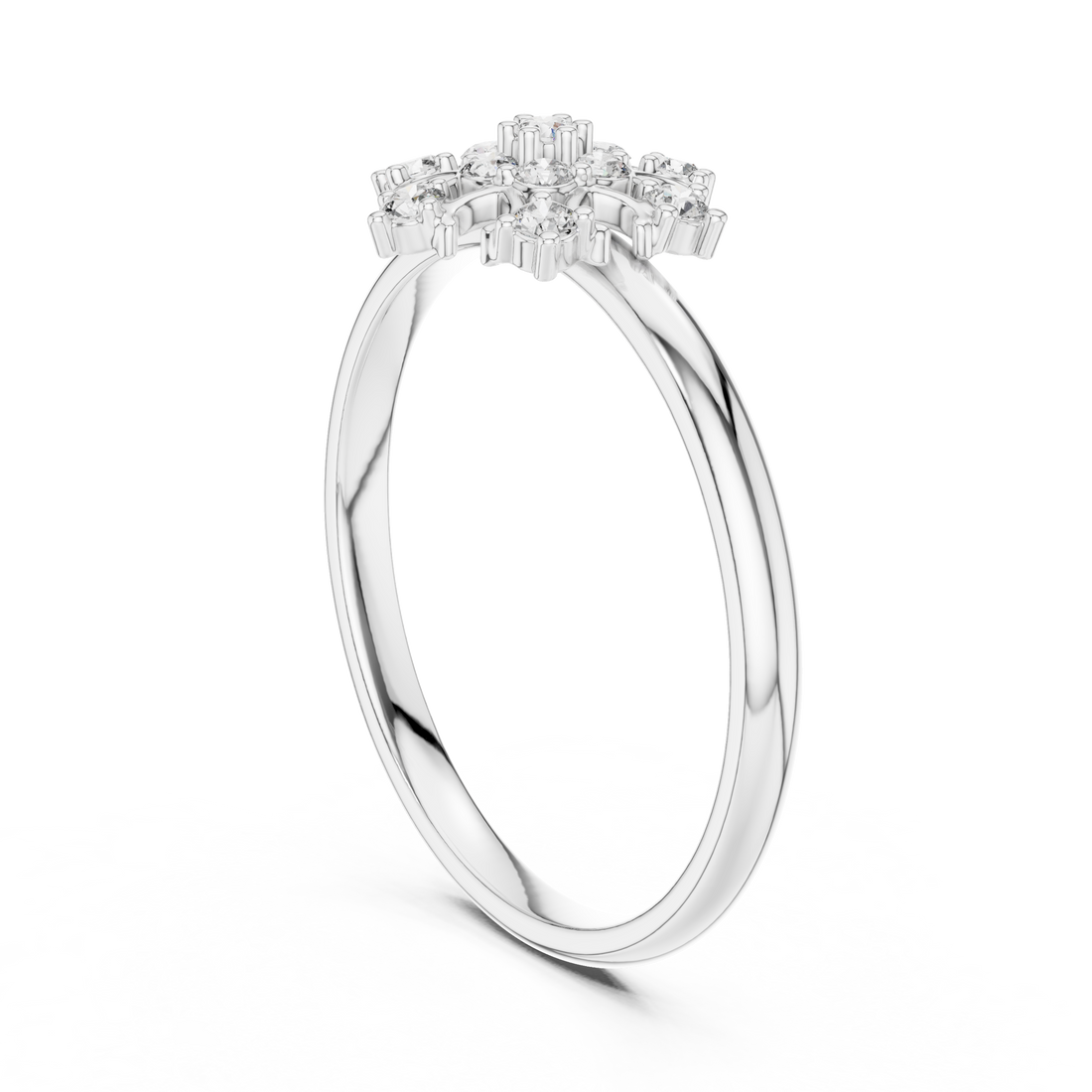 Stylish twisted diamond band ring with modern design.
