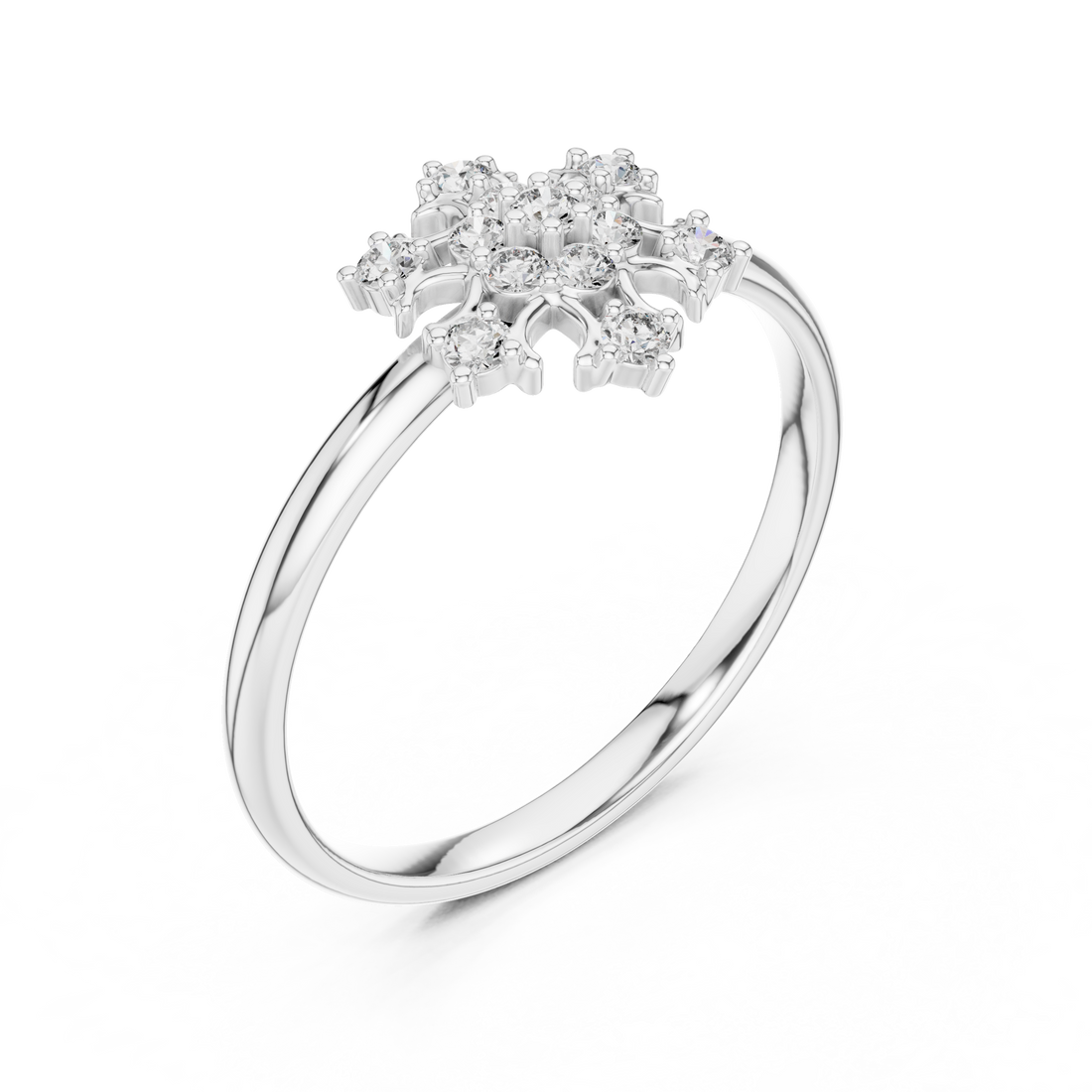 Vintage-style diamond ring with engraved gold details.