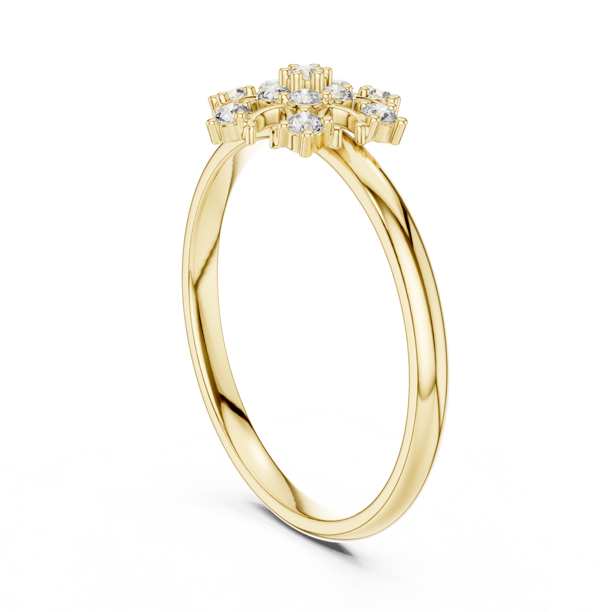 Decorative gemstone ring with colorful stone arrangement.
