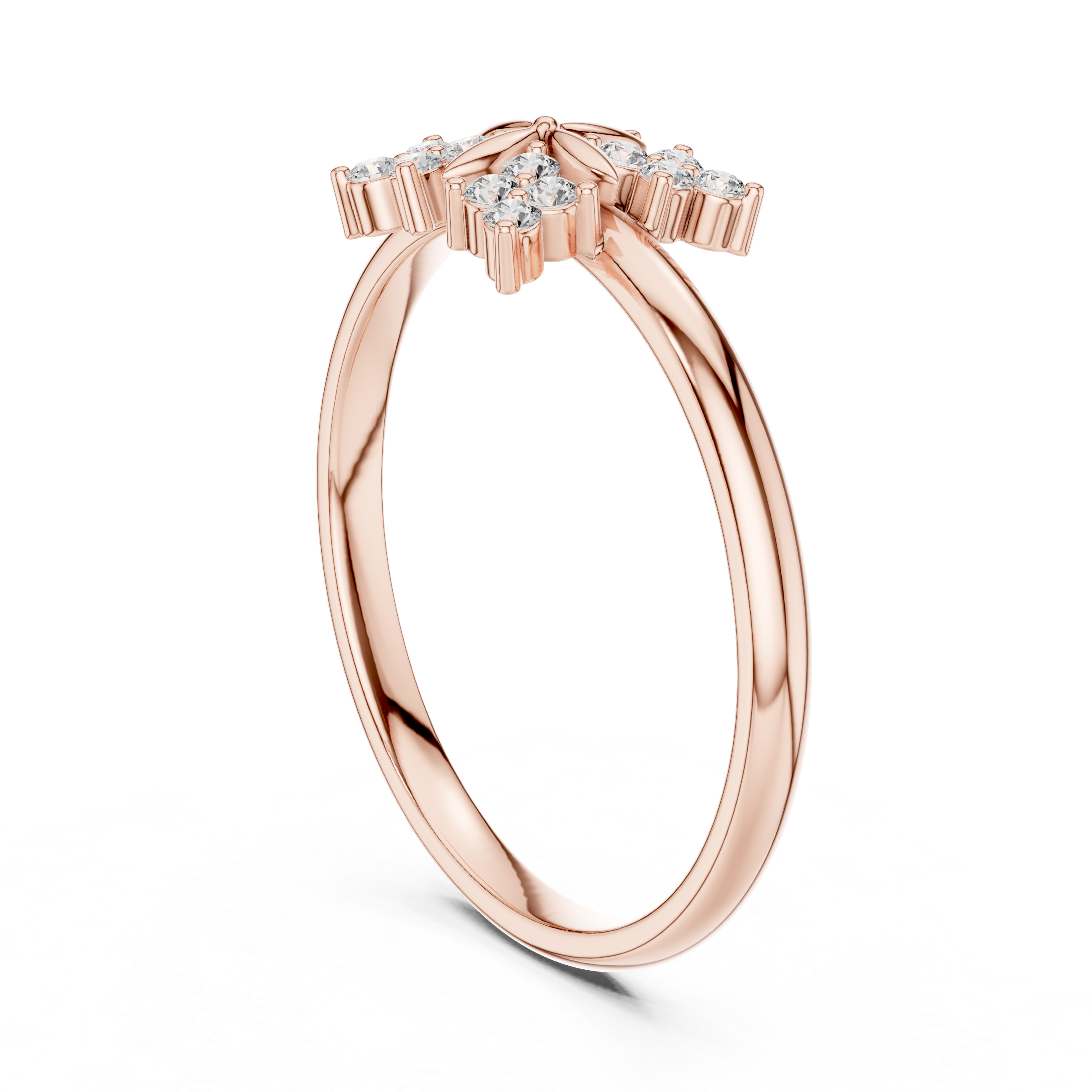 Elegant nose pin with small diamond centerpiece.