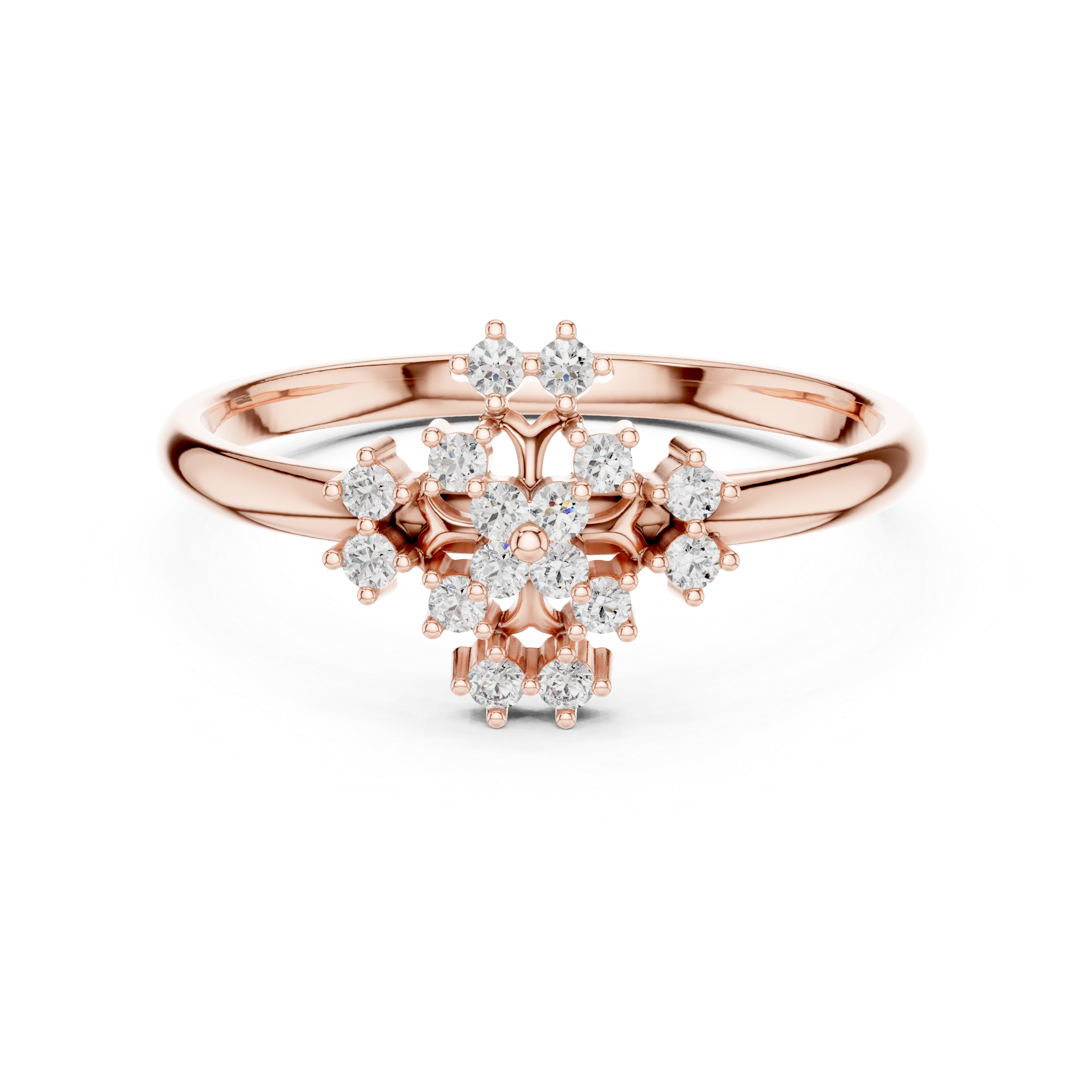 Floral toe ring with carved decorative pattern.