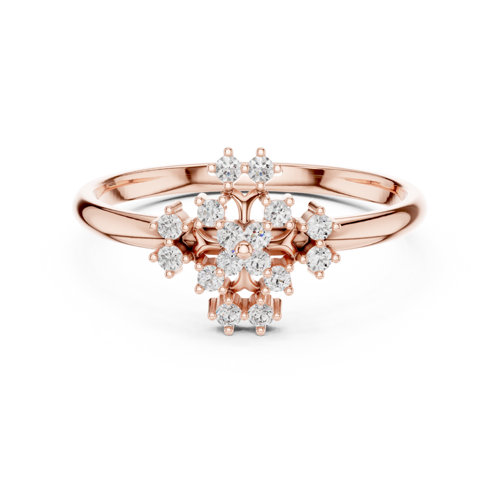 Floral toe ring with carved decorative pattern.