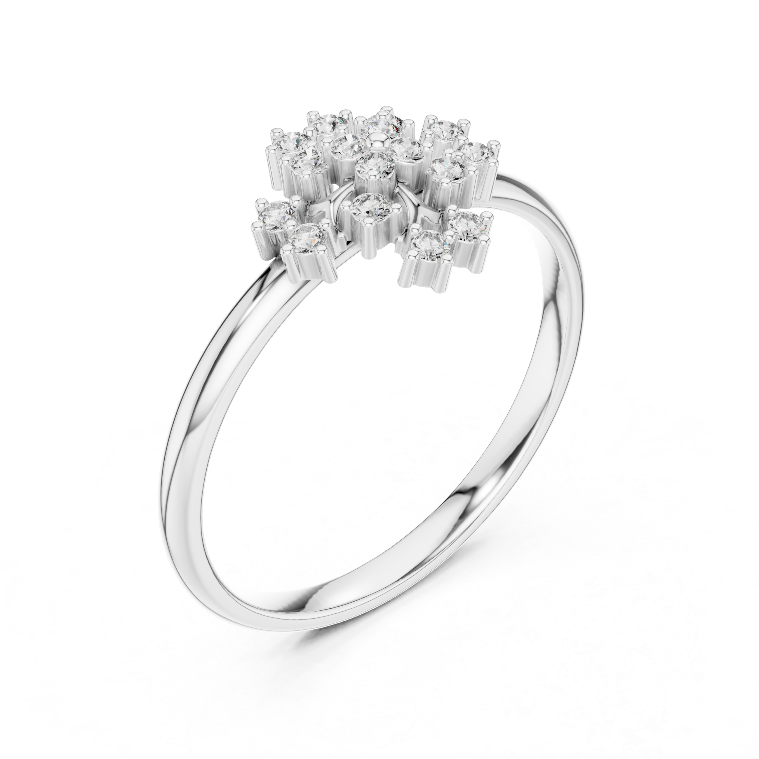 Floral brooch with detailed carved petal design.