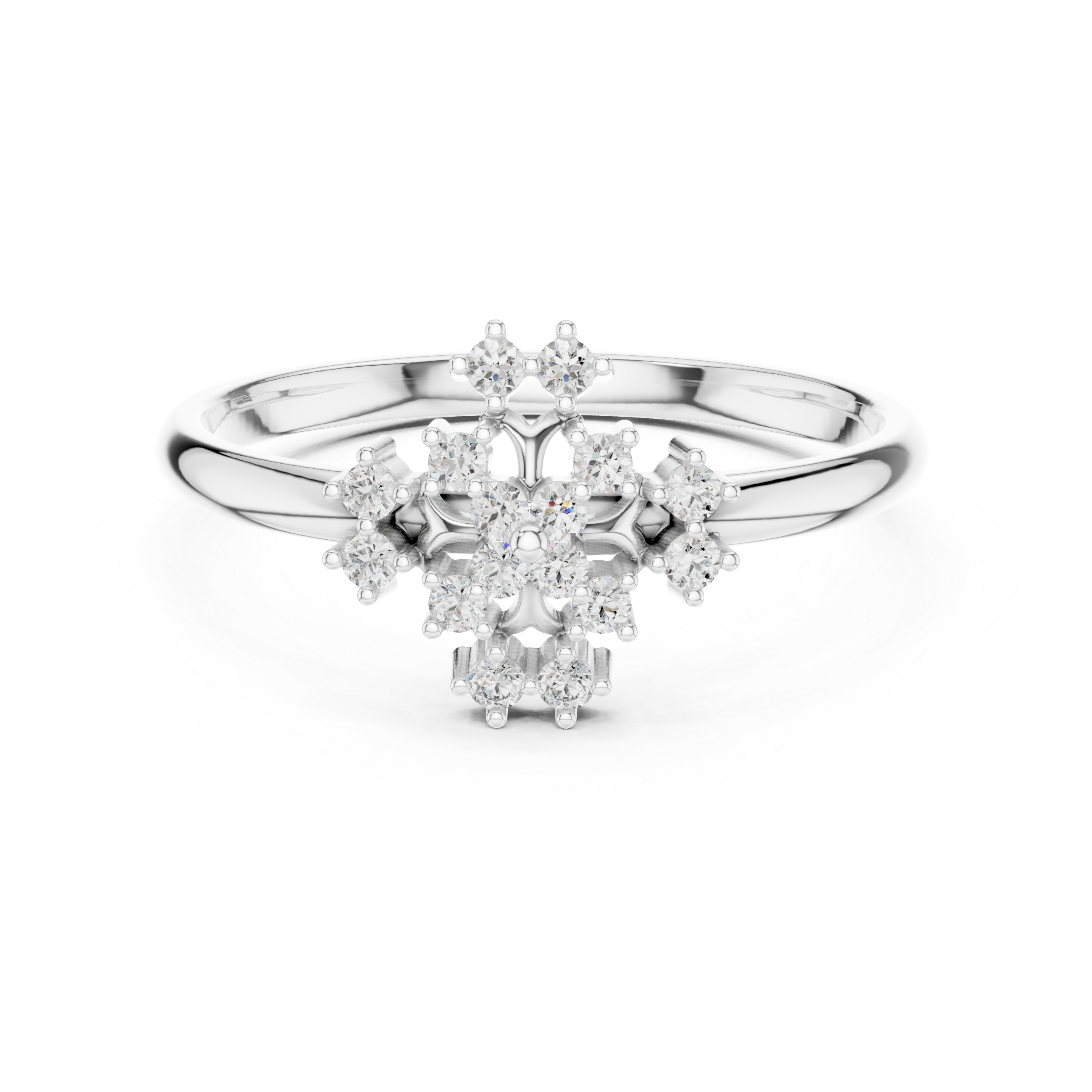 Diamond brooch with geometric decorative pattern.
