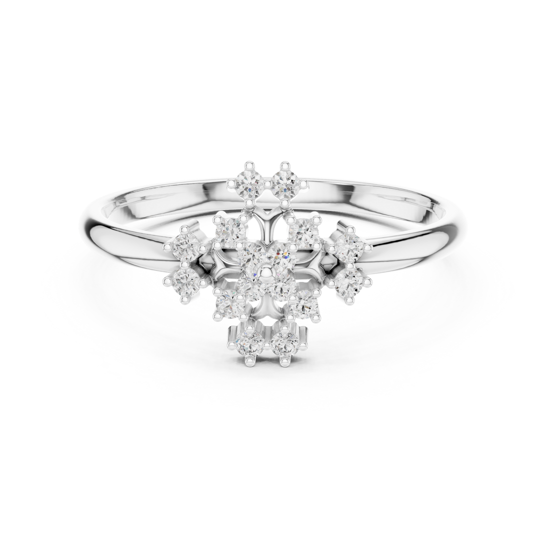 Diamond brooch with geometric decorative pattern.