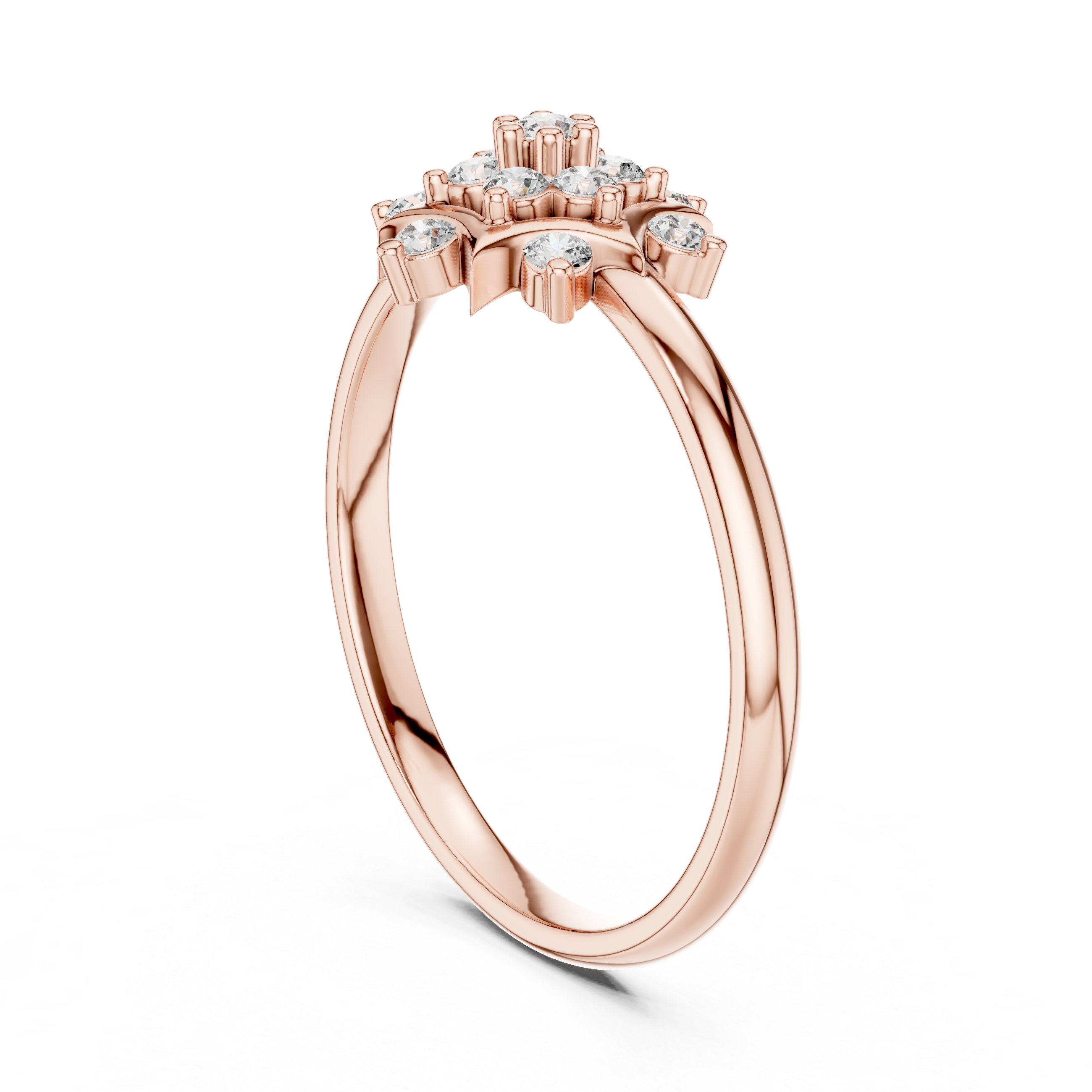 Stackable gold rings with slim polished bands.