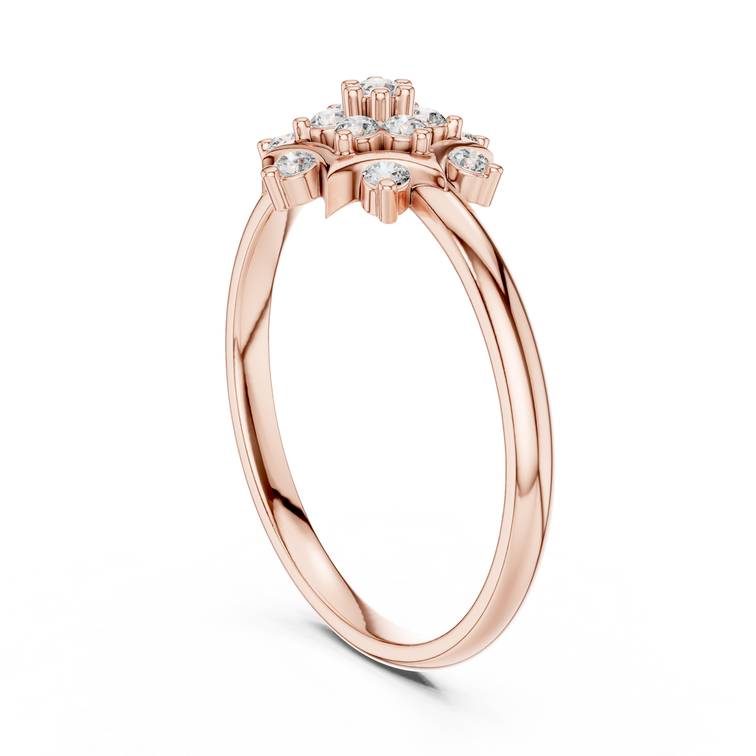 Stackable gold rings with slim polished bands.