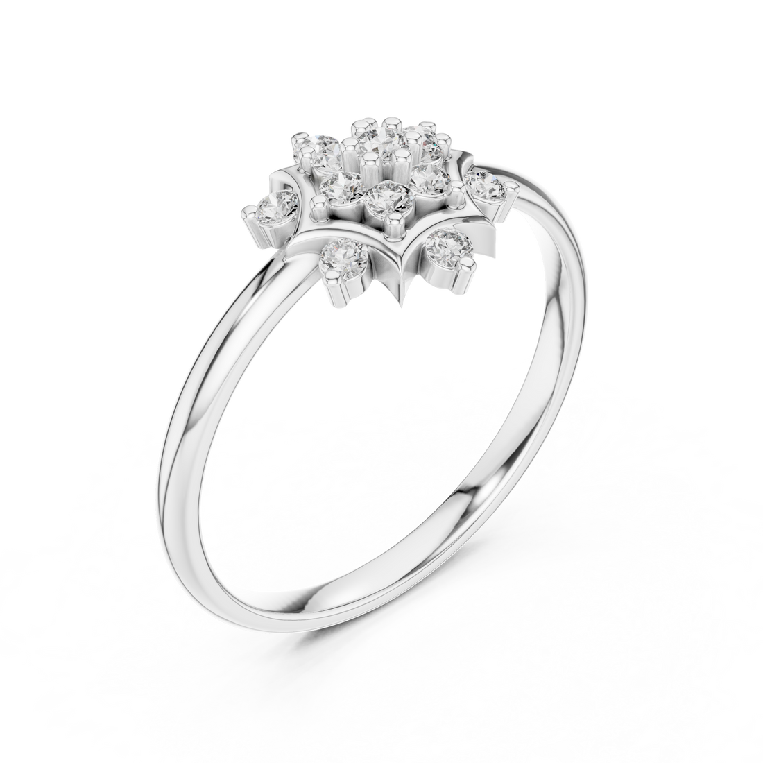 Celebration ring with colorful gemstone arrangement.