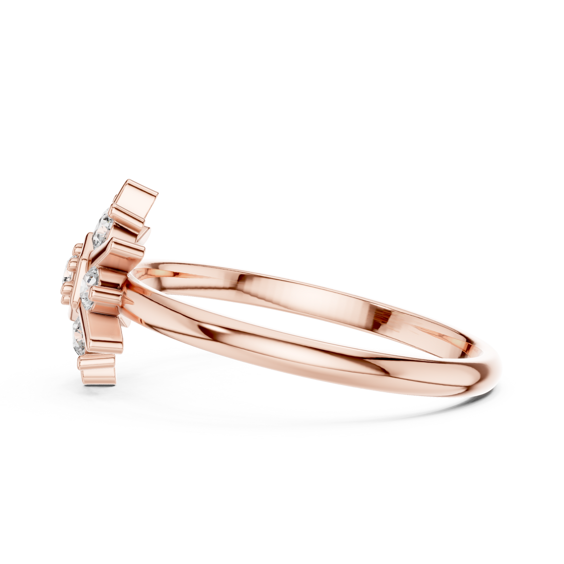 Floral carved toe ring with decorative pattern.