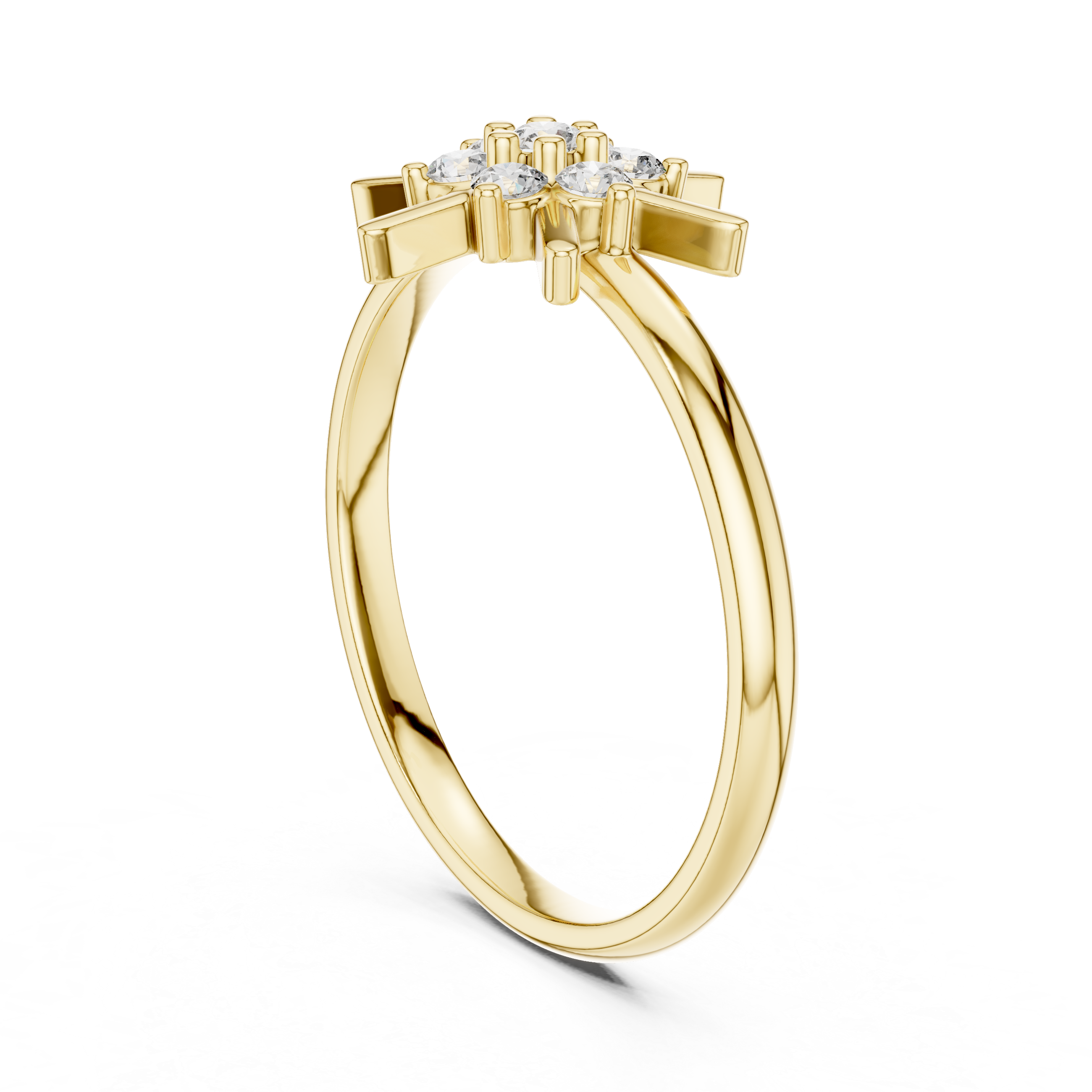 Designer luxury ring with bold structure.