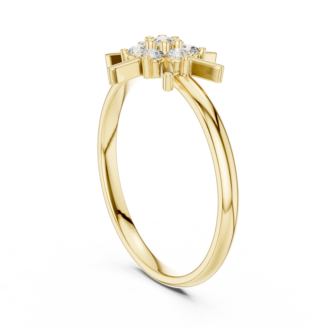 Designer luxury ring with bold structure.