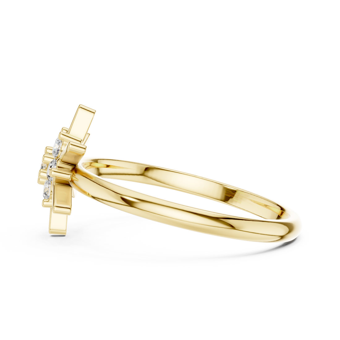 Gold drop earrings with graceful movement.