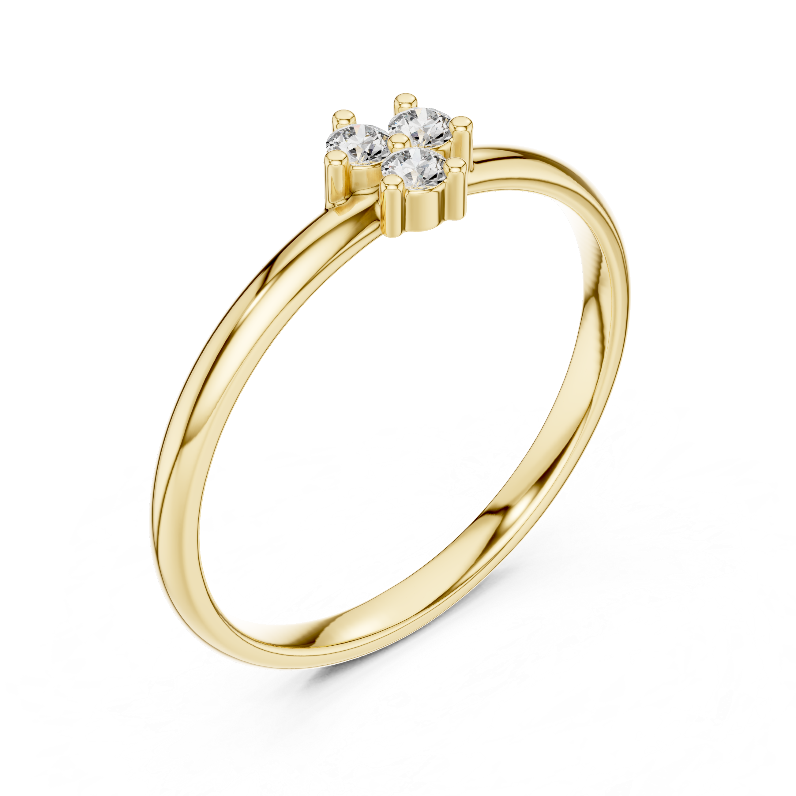 Modern princess-cut diamond ring in smooth white gold band.