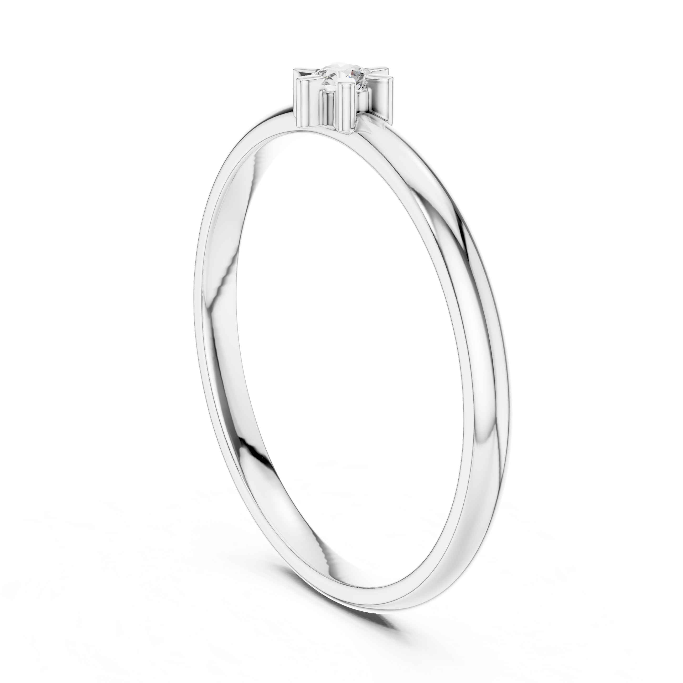 Minimal solitaire pendant necklace with refined white gold.