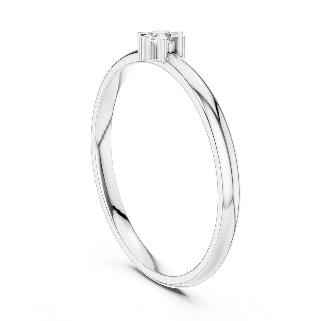 Minimal solitaire pendant necklace with refined white gold.