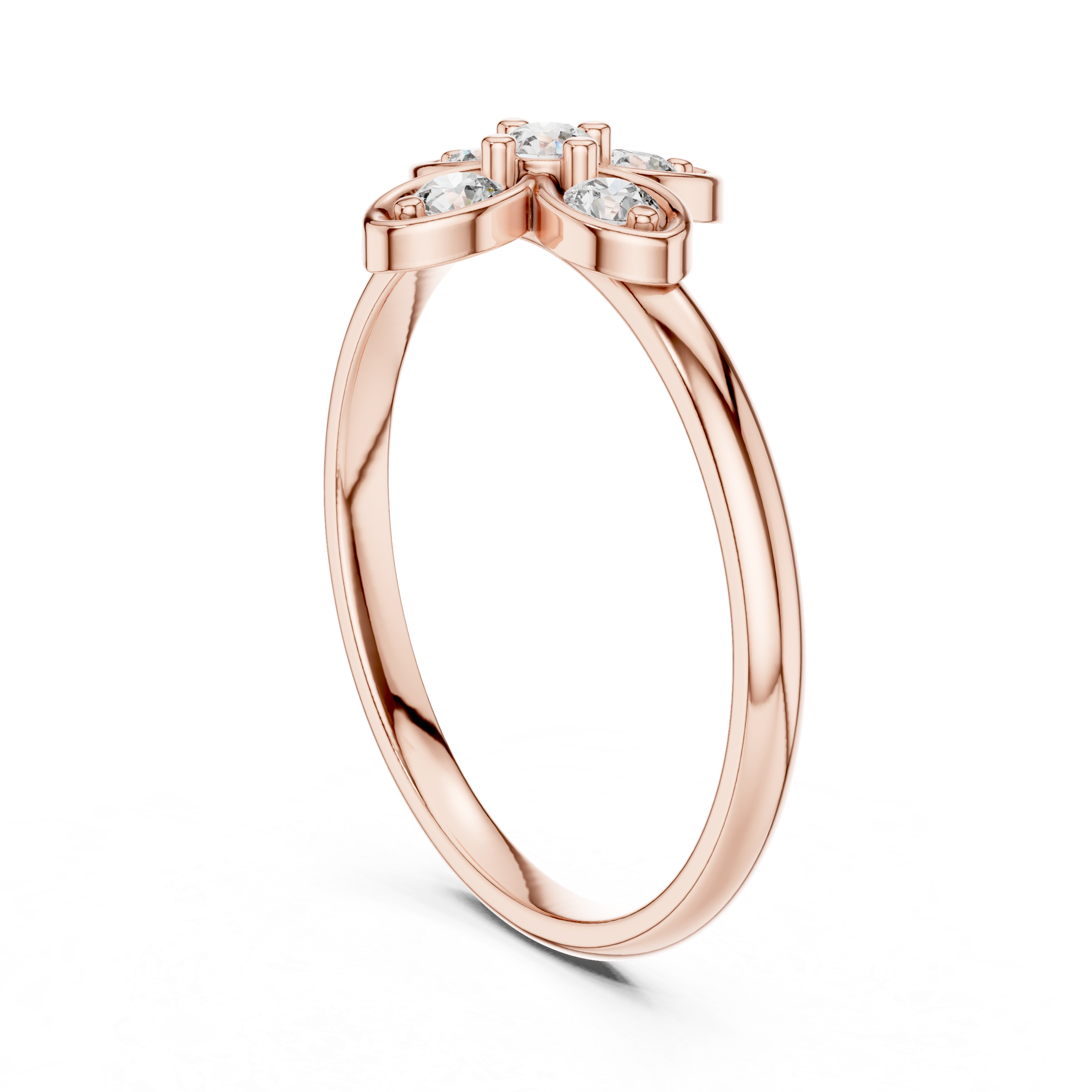 Round Cut Diamond Floral Cluster Ring