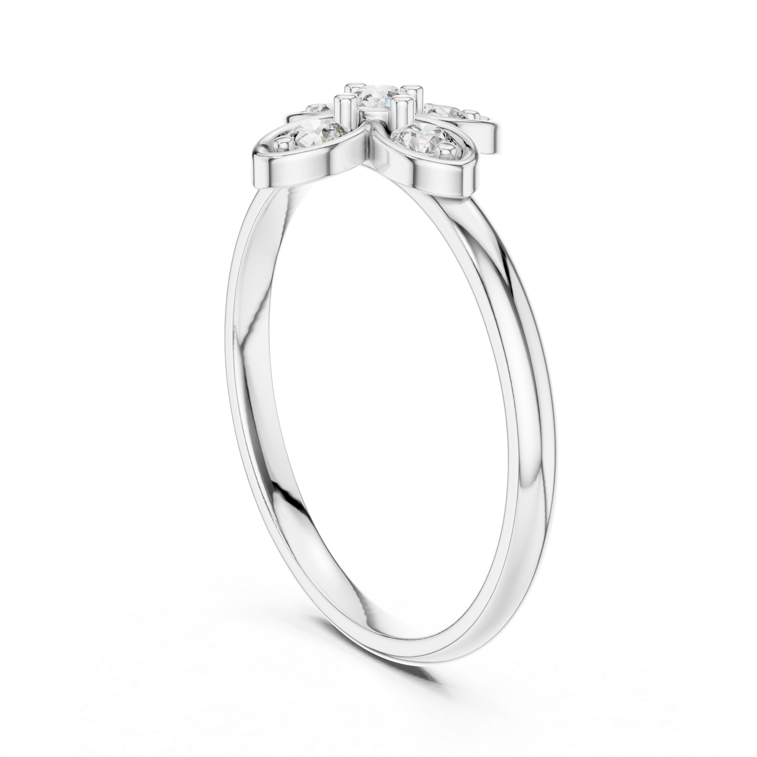 Round Cut Diamond Floral Cluster Ring