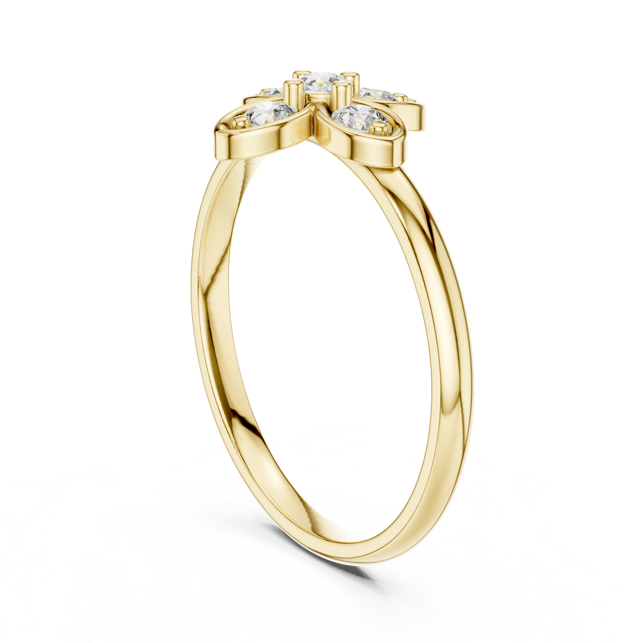 Round Cut Diamond Floral Cluster Ring