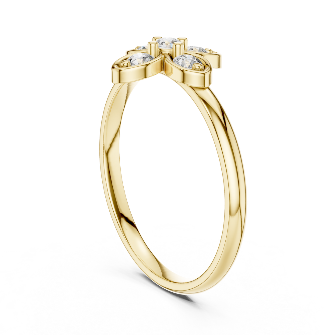 Round Cut Diamond Floral Cluster Ring