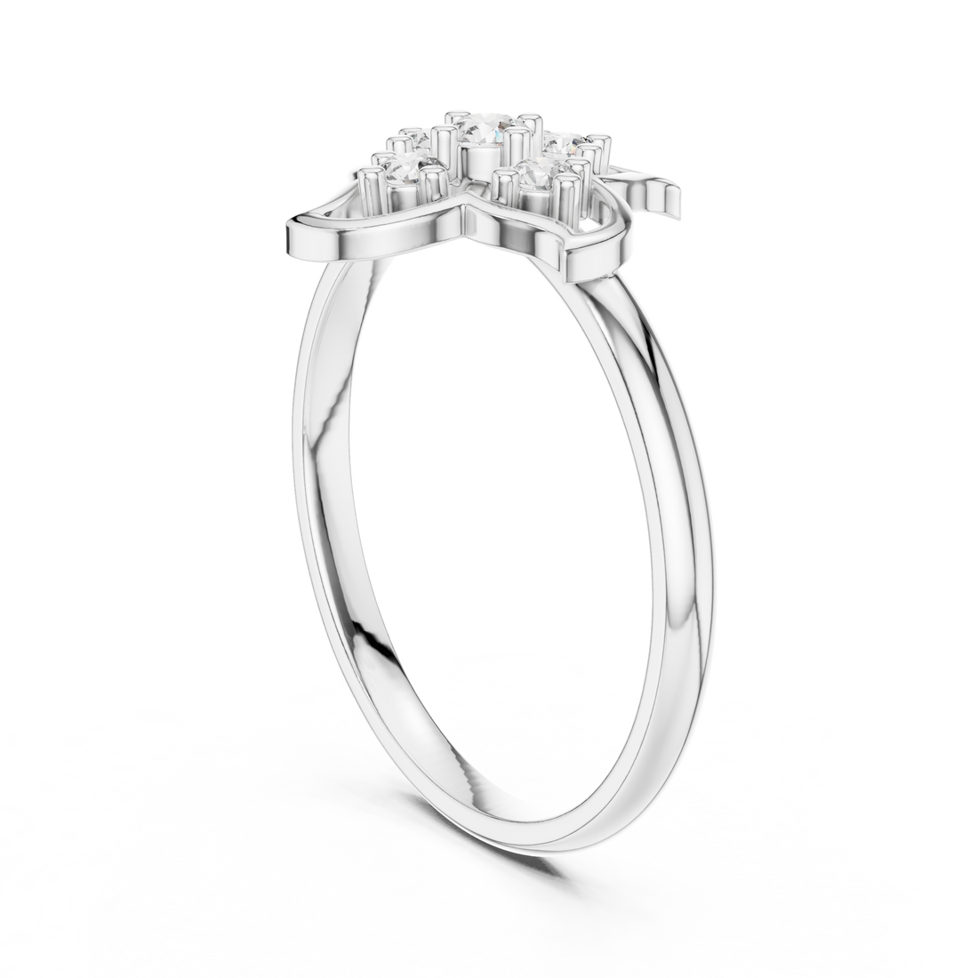 Round Cut Diamond Floral Cluster Fashion Ring