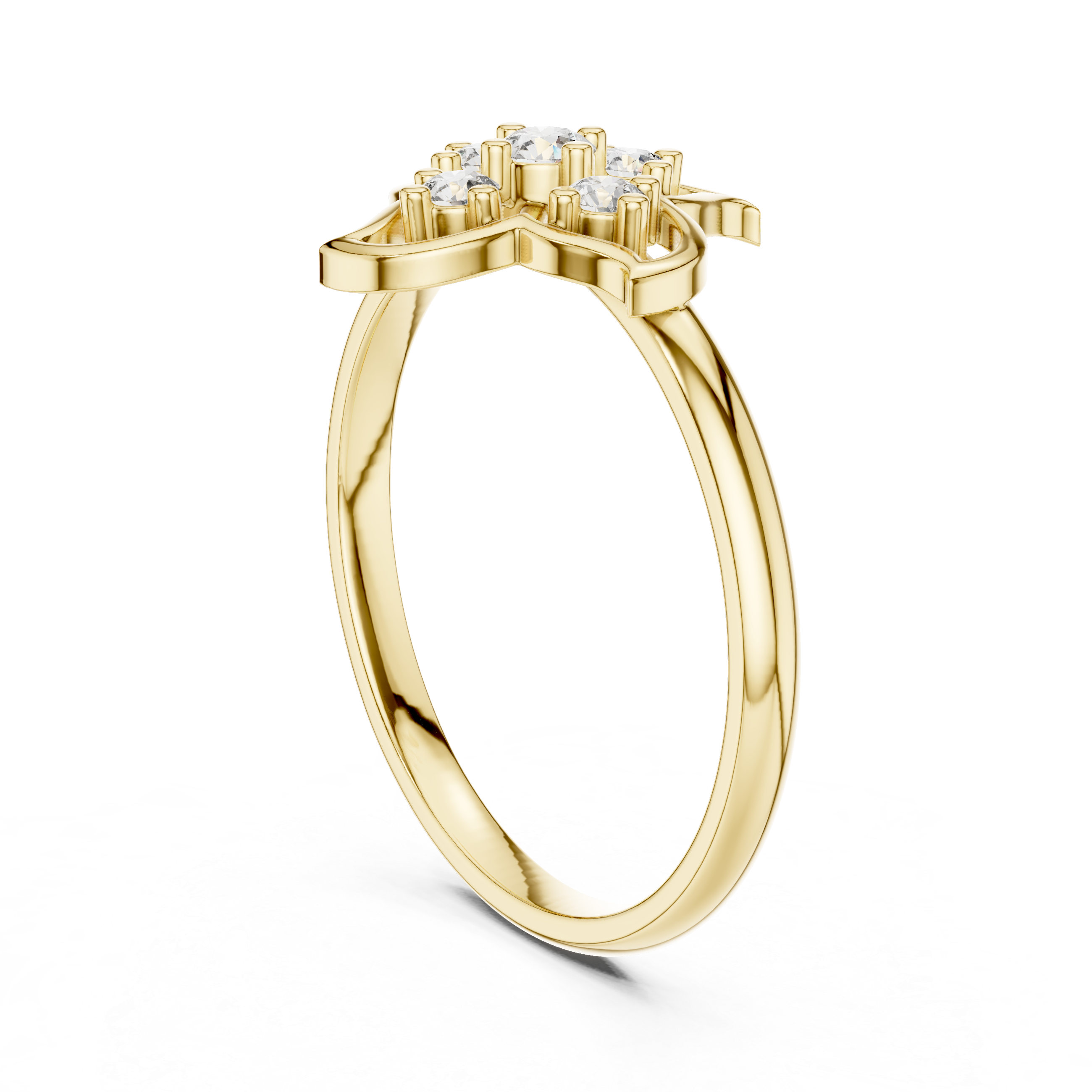 Round Cut Diamond Floral Cluster Fashion Ring