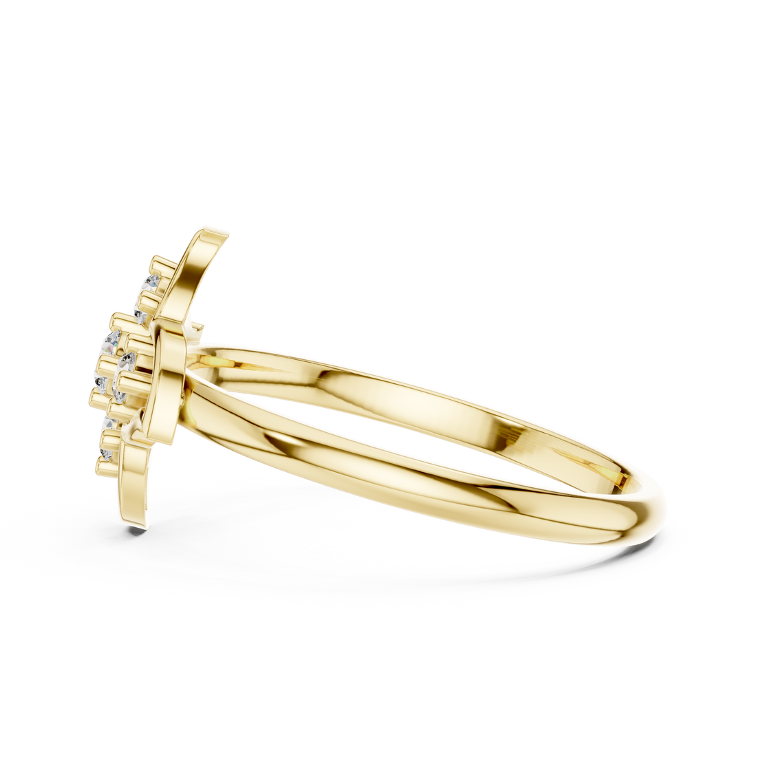 Round Cut Diamond Floral Cluster Fashion Ring