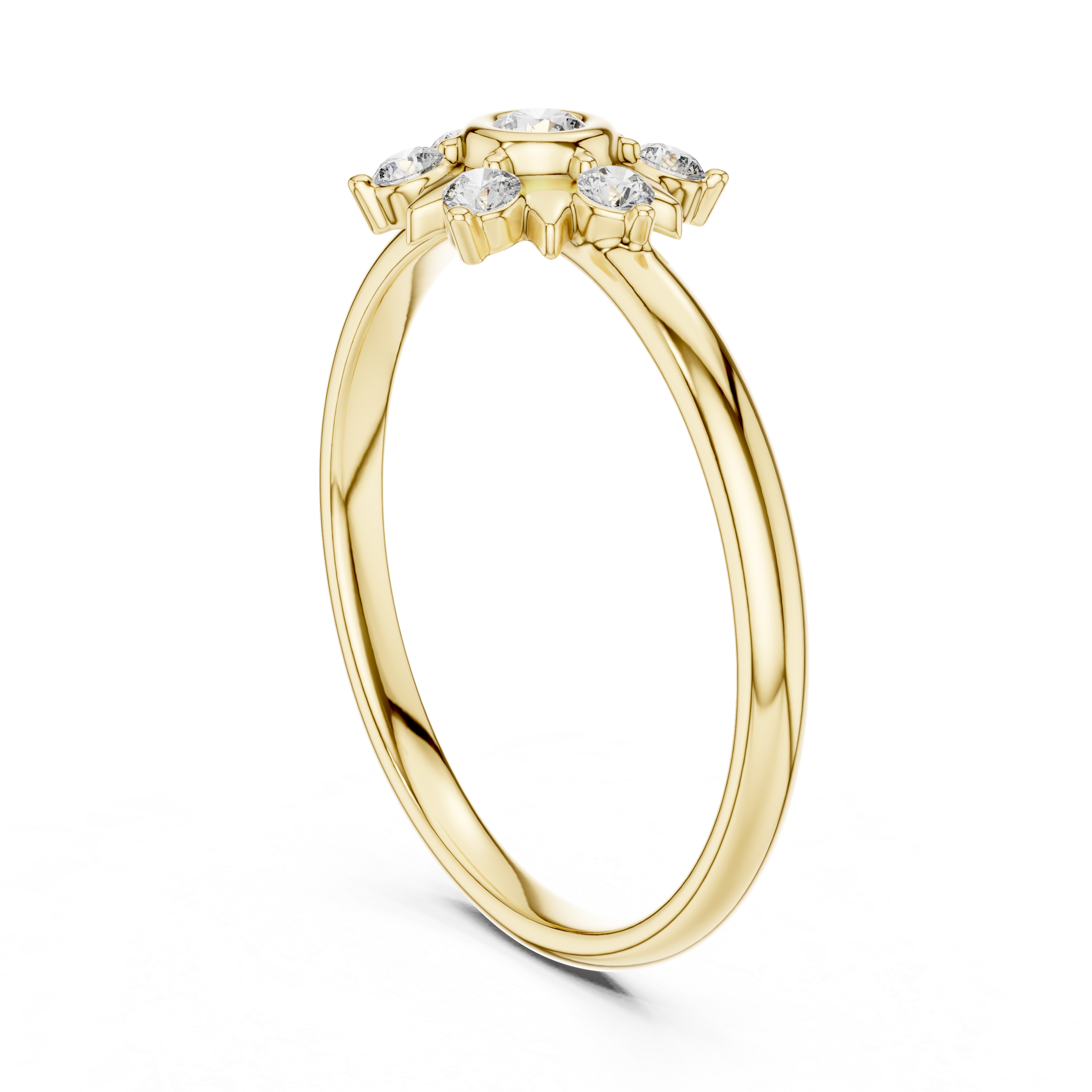 Floral Inspired Round Diamond Cluster Halo Ring