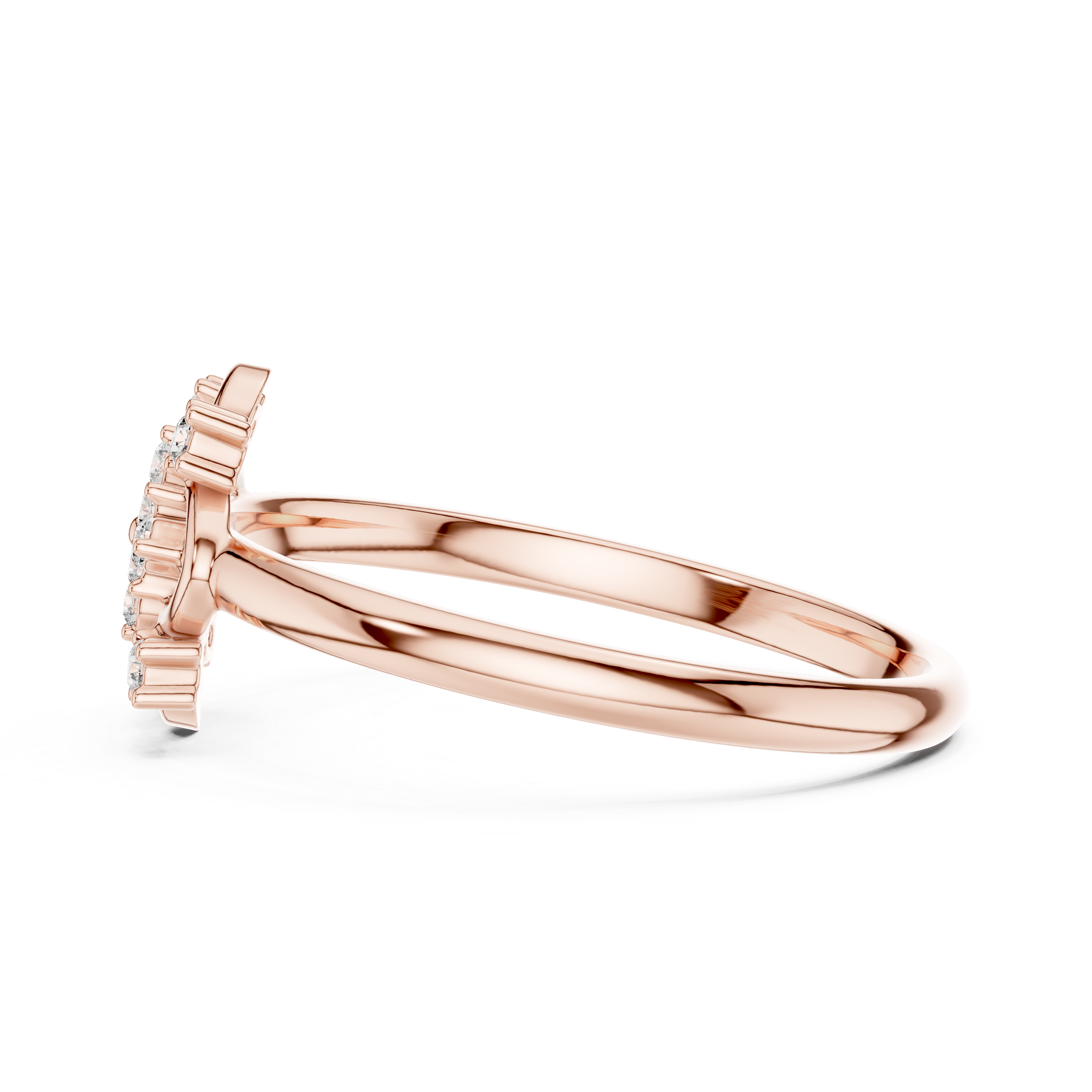 Eternity ring with continuous diamond detailing.