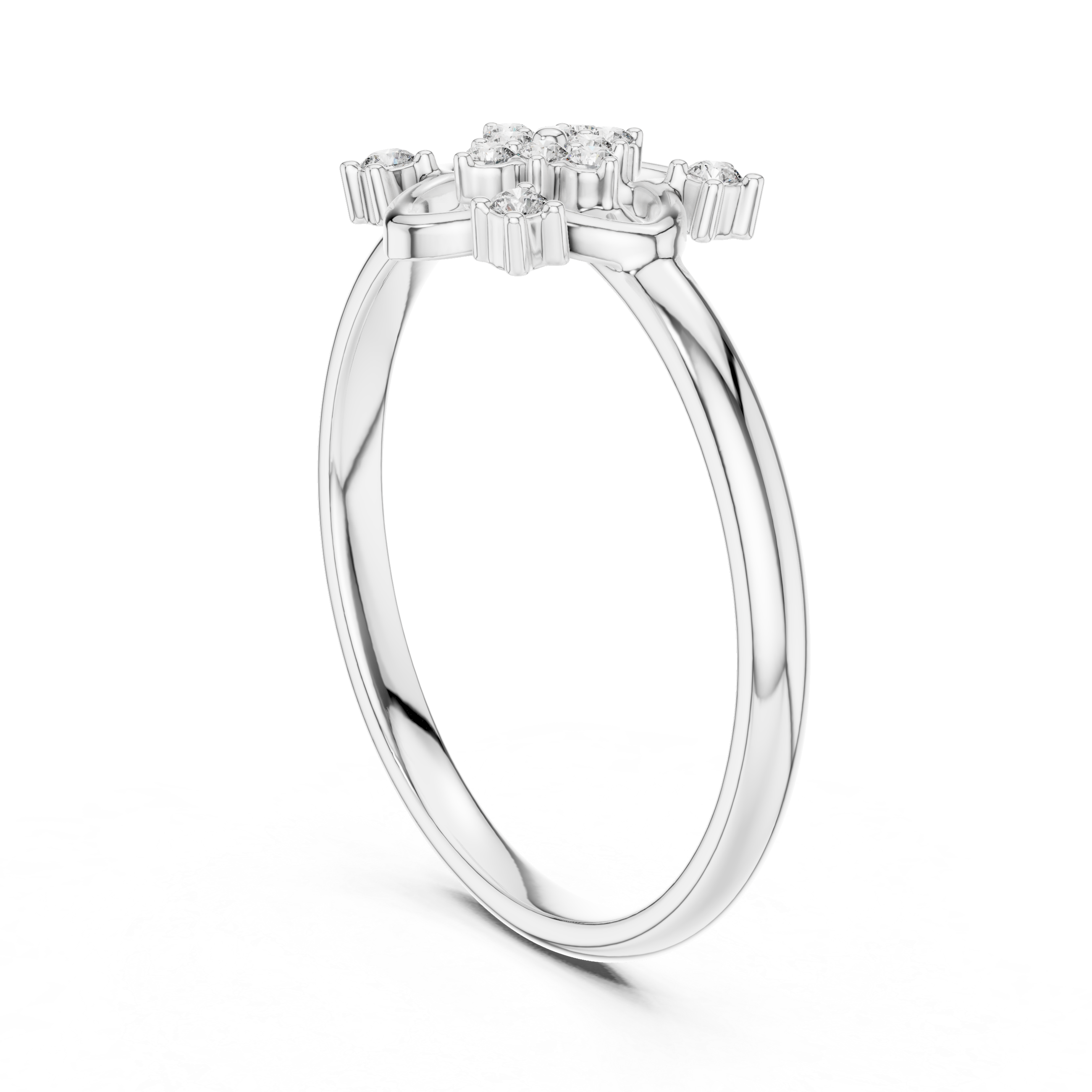 Anniversary ring with decorative gemstone accents.