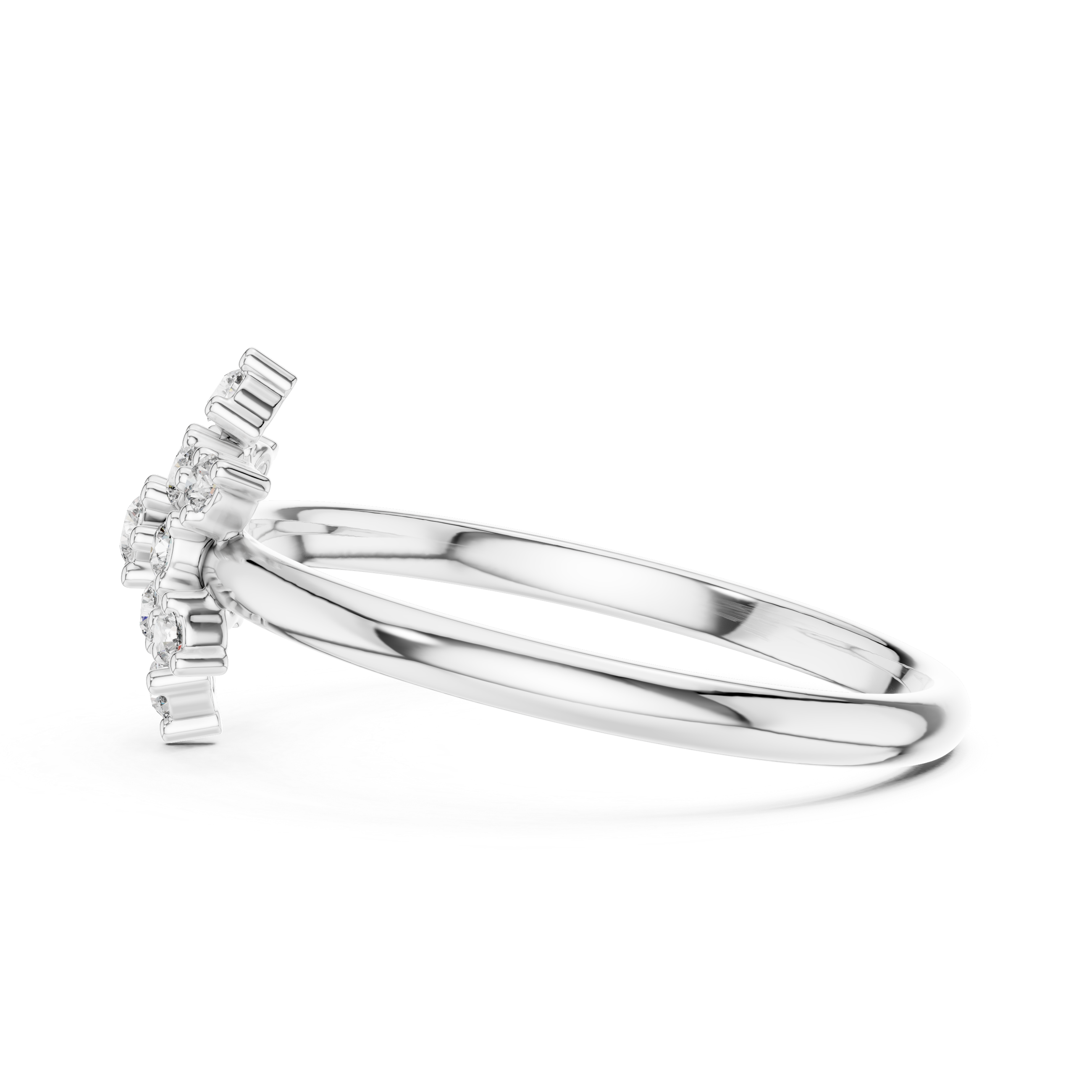Solitaire engagement ring with elegant prong design.